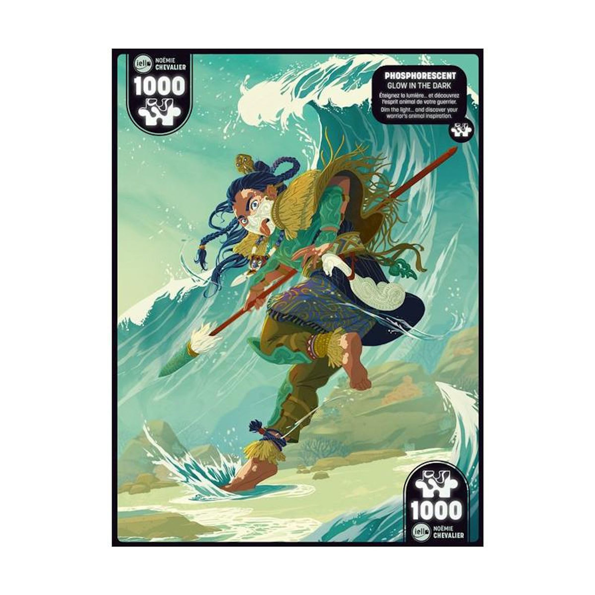 Iello Puzzle 1000 pièces – Sea Spirit – Phosphorescent Glow in the Dark – Univers marin fantastique – Adulte – Iello