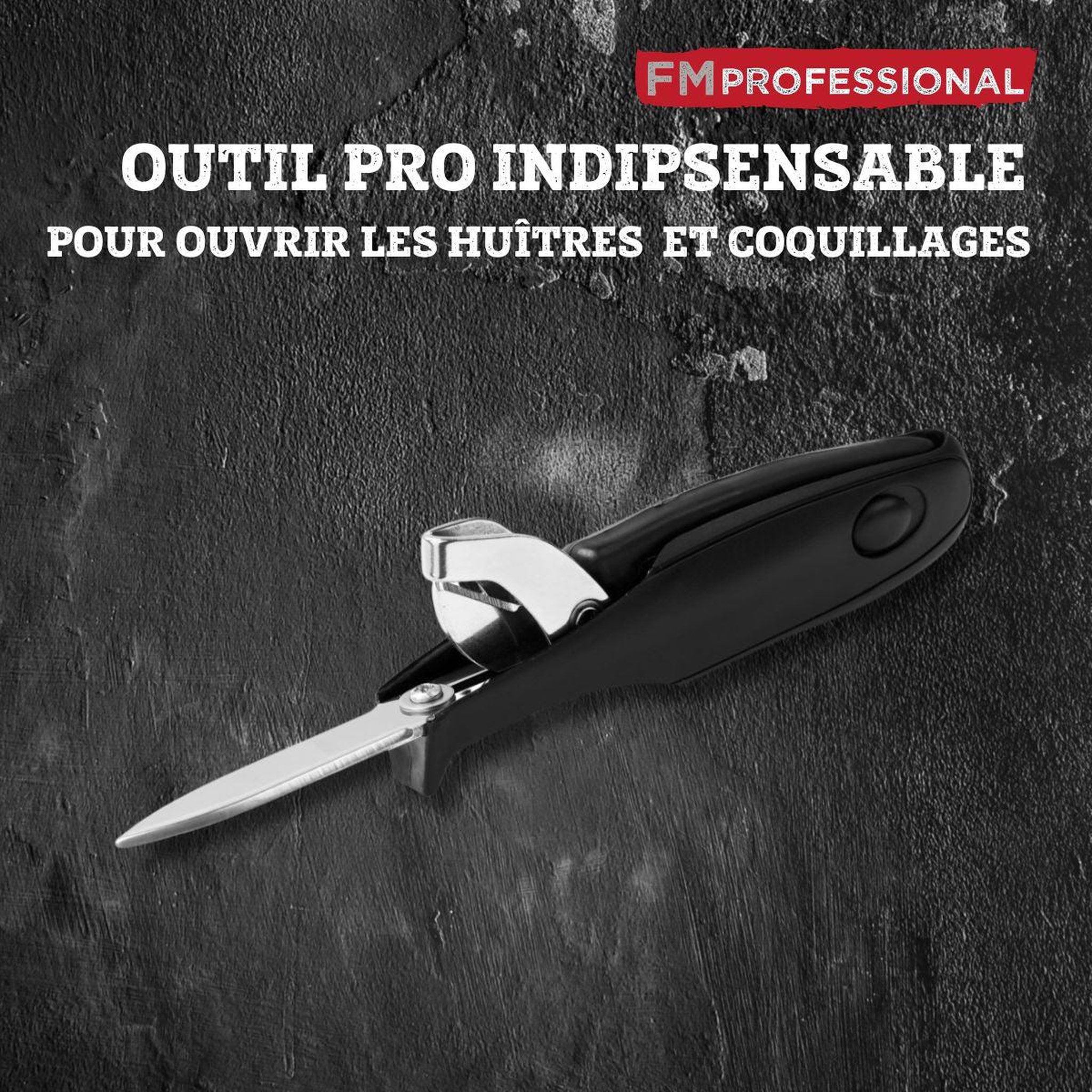 Voir la diapositive 6 : FM PROFESSIONAL Couteau à huître 2 en 1 18 cm fm professional divers