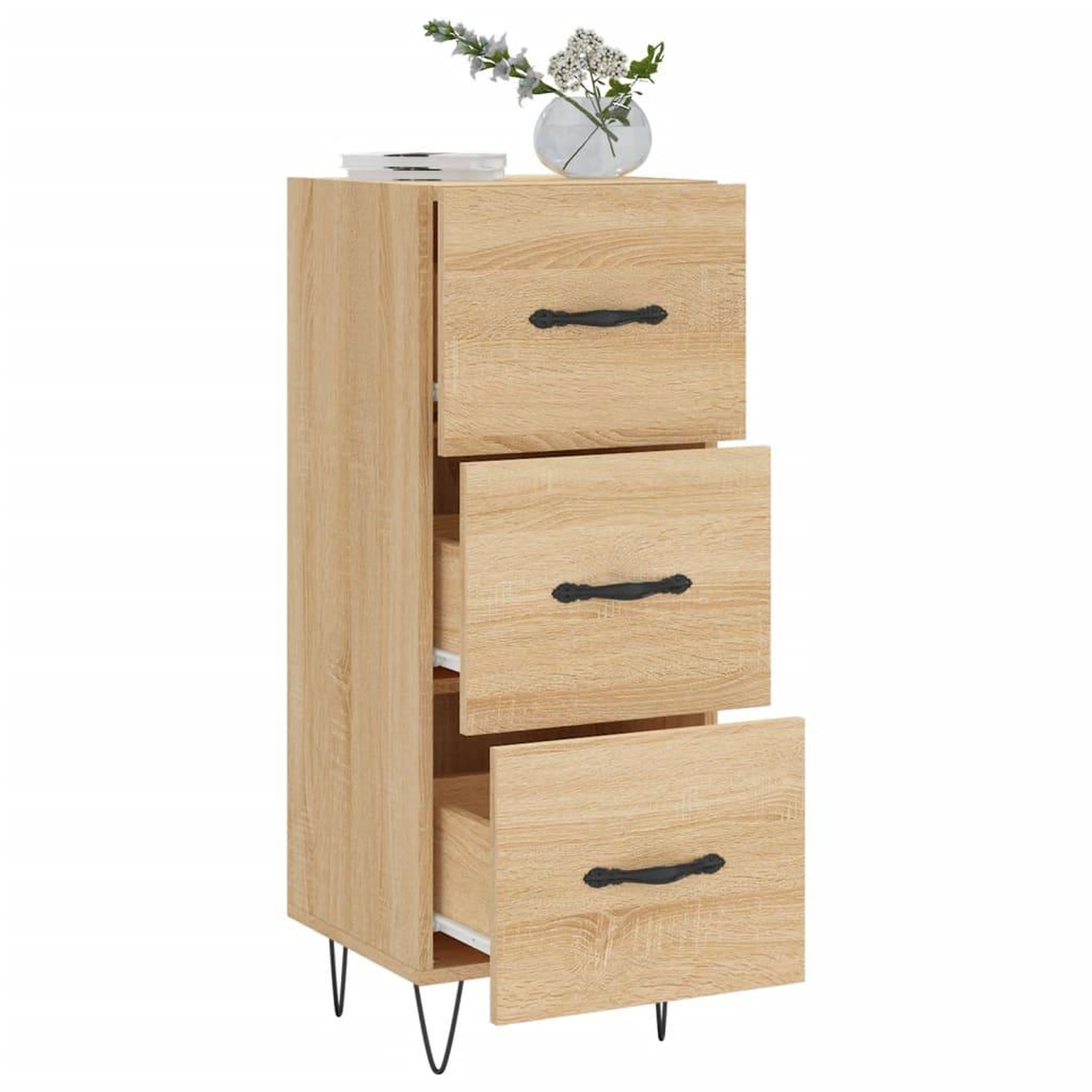 Voir la diapositive 4 : VIDAXL Buffet Chene sonoma 34,5x34x90 cm Bois d'ingenierie