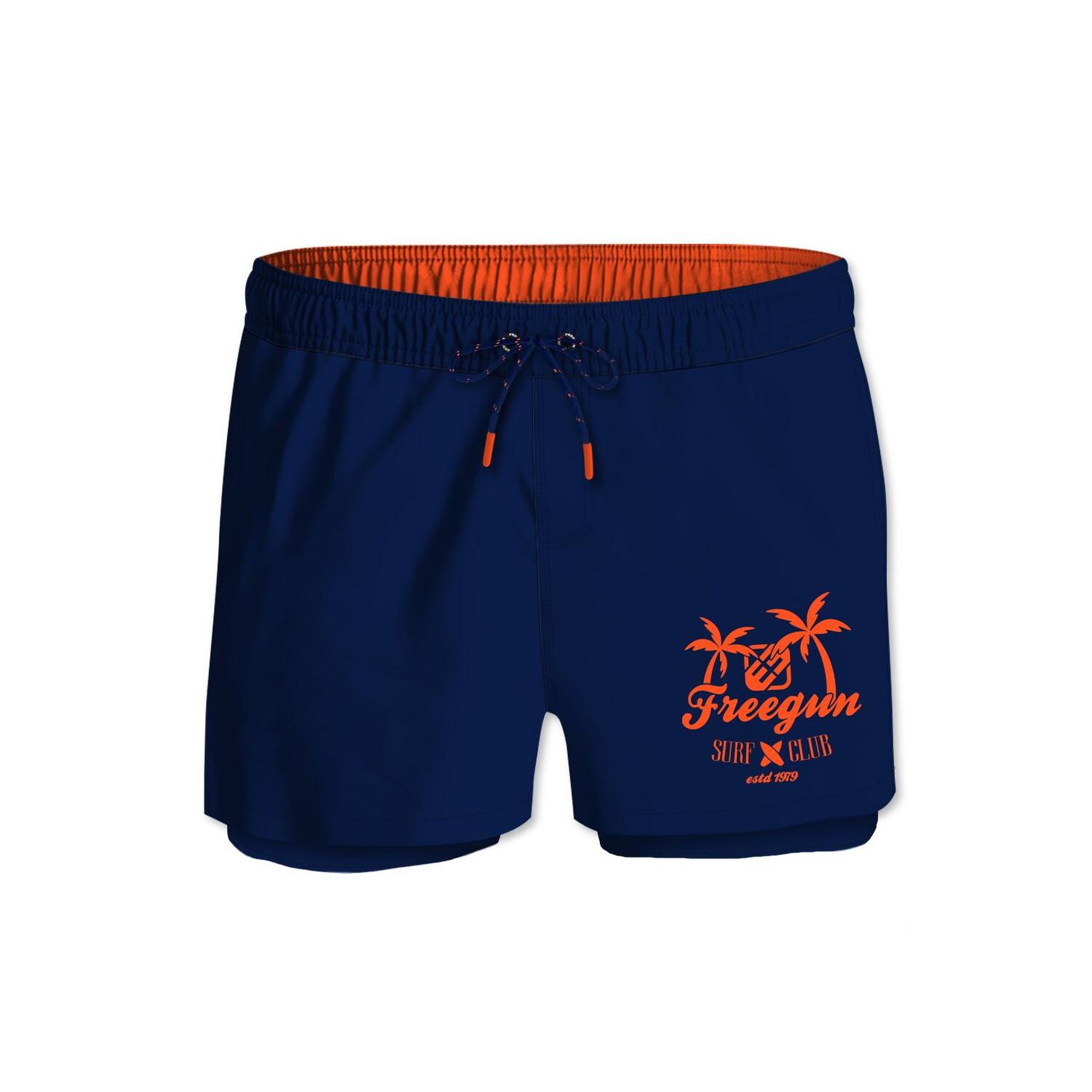 FREEGUN Short de bain homme avec moulant long dessous Club