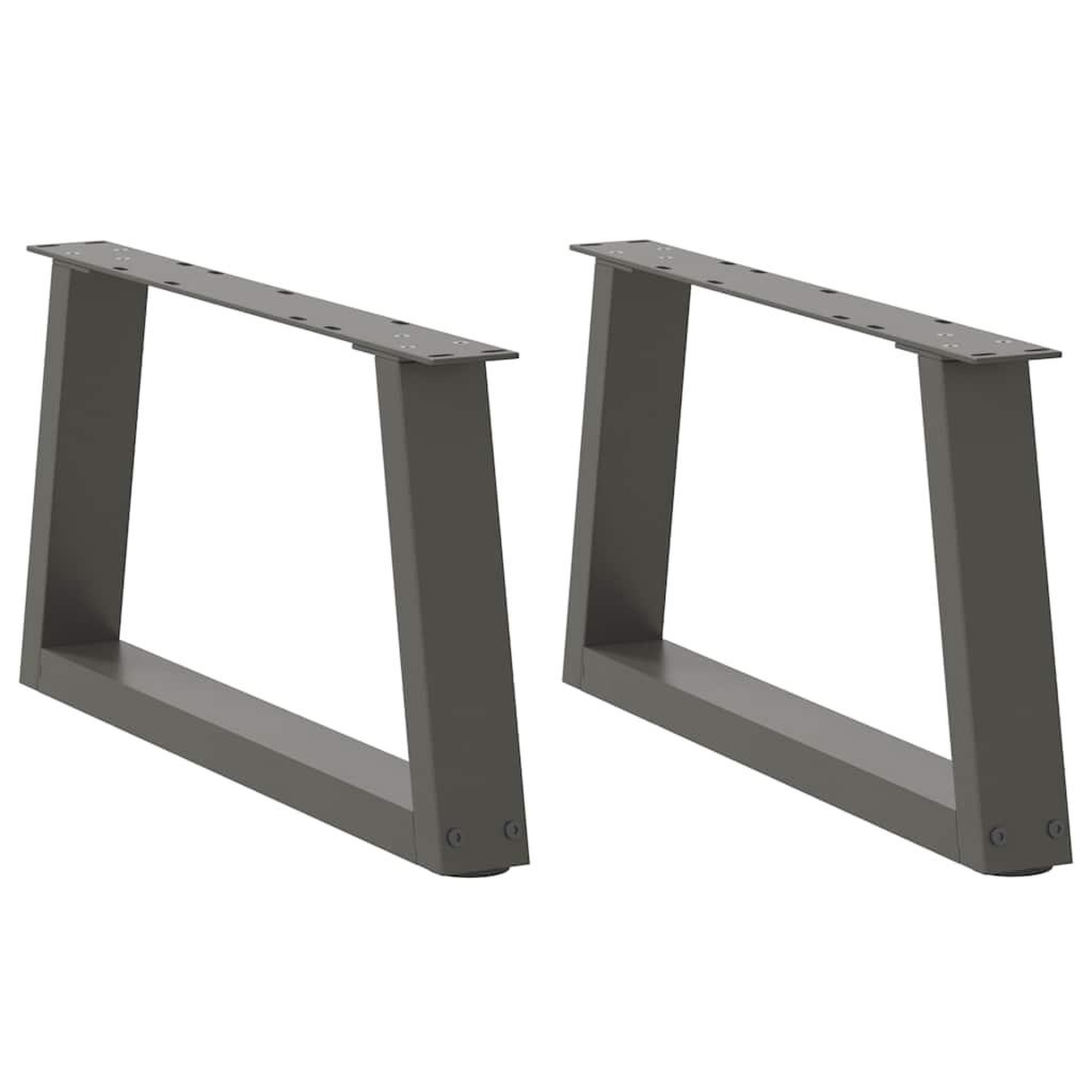 VIDAXL Pieds de table a manger forme V 2 pcs anthracite 70x(30-31,3)cm