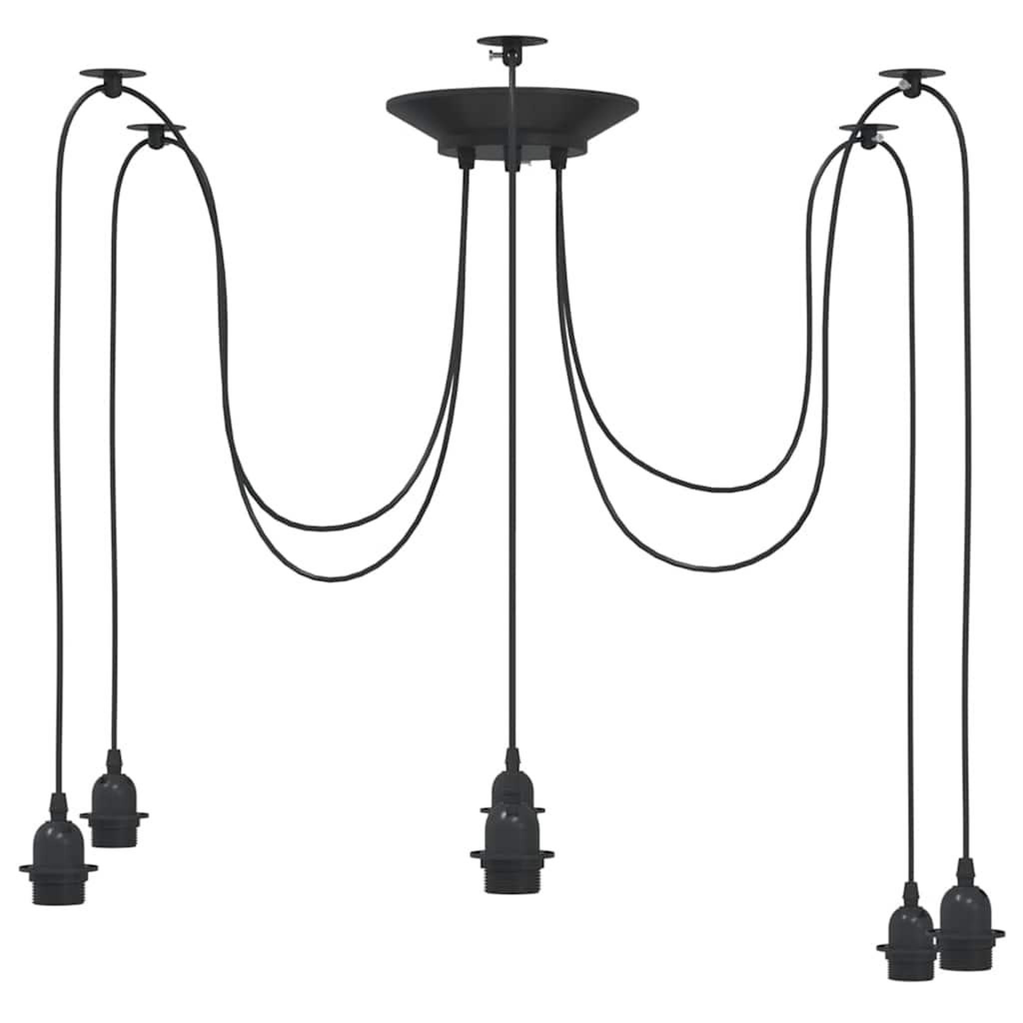 Voir la diapositive 5 : VIDAXL Lampe suspendue avec 6 porte-lampes E27 noir metal