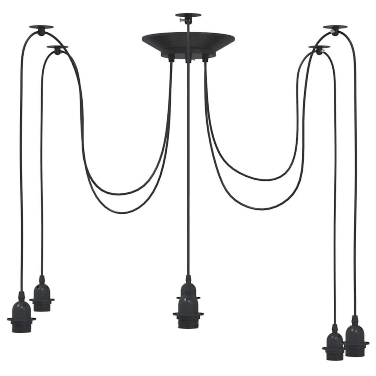 VIDAXL Lampe suspendue avec 6 porte-lampes E27 noir metal