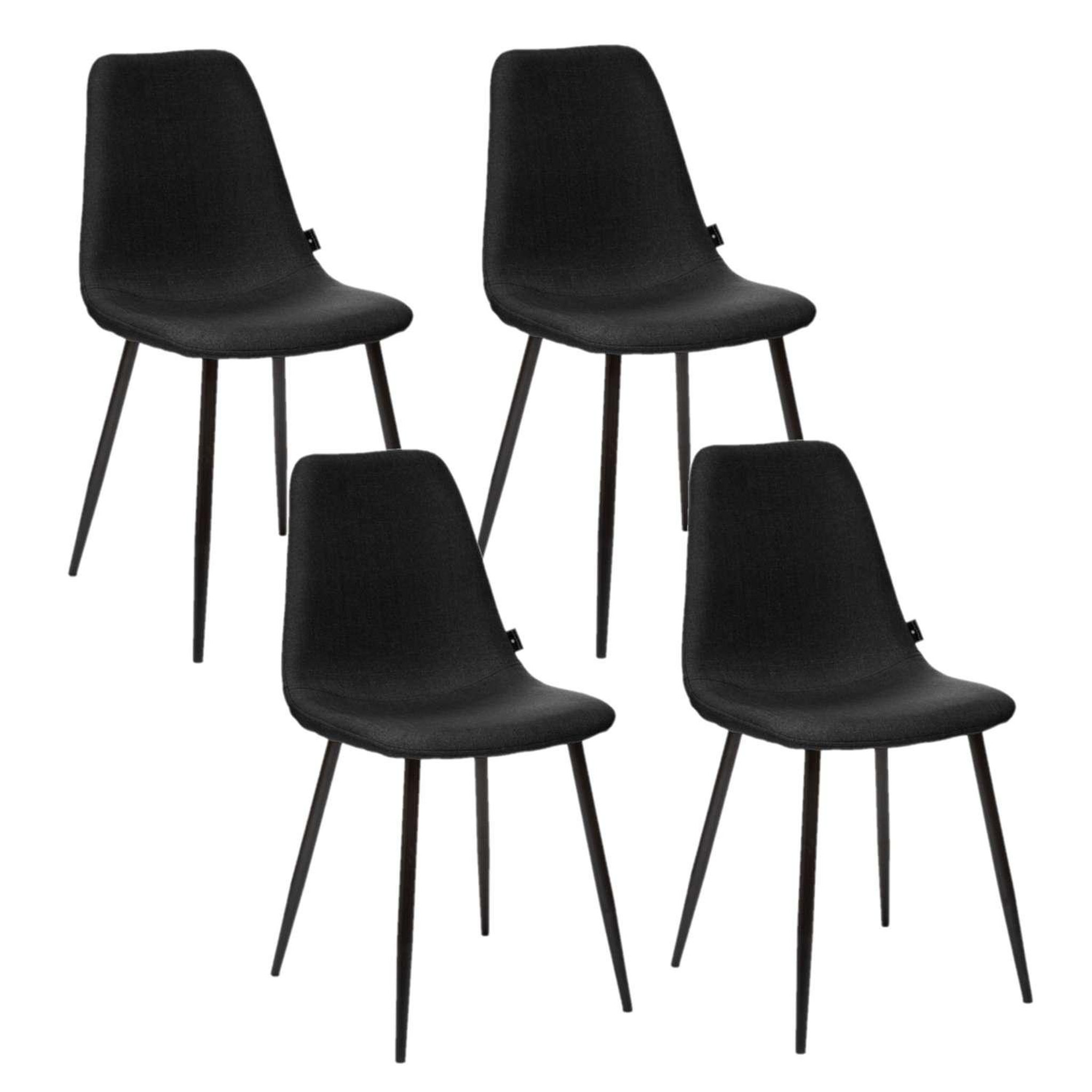 Voir la diapositive 1 : TOILINUX Lot de 4 chaises avec pieds en métal nokas