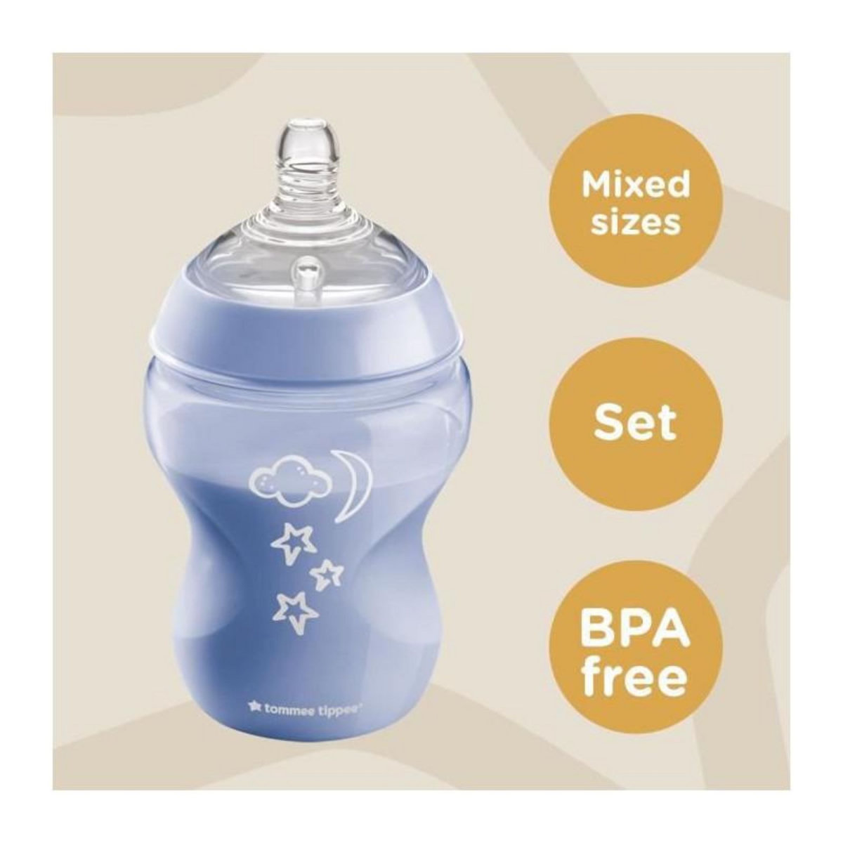 TOMMEE TIPPEE Tommee Tippee - Biberons Coffret Naissance Closer to Nature - Tetine Anti-Colique - Violet Bleu