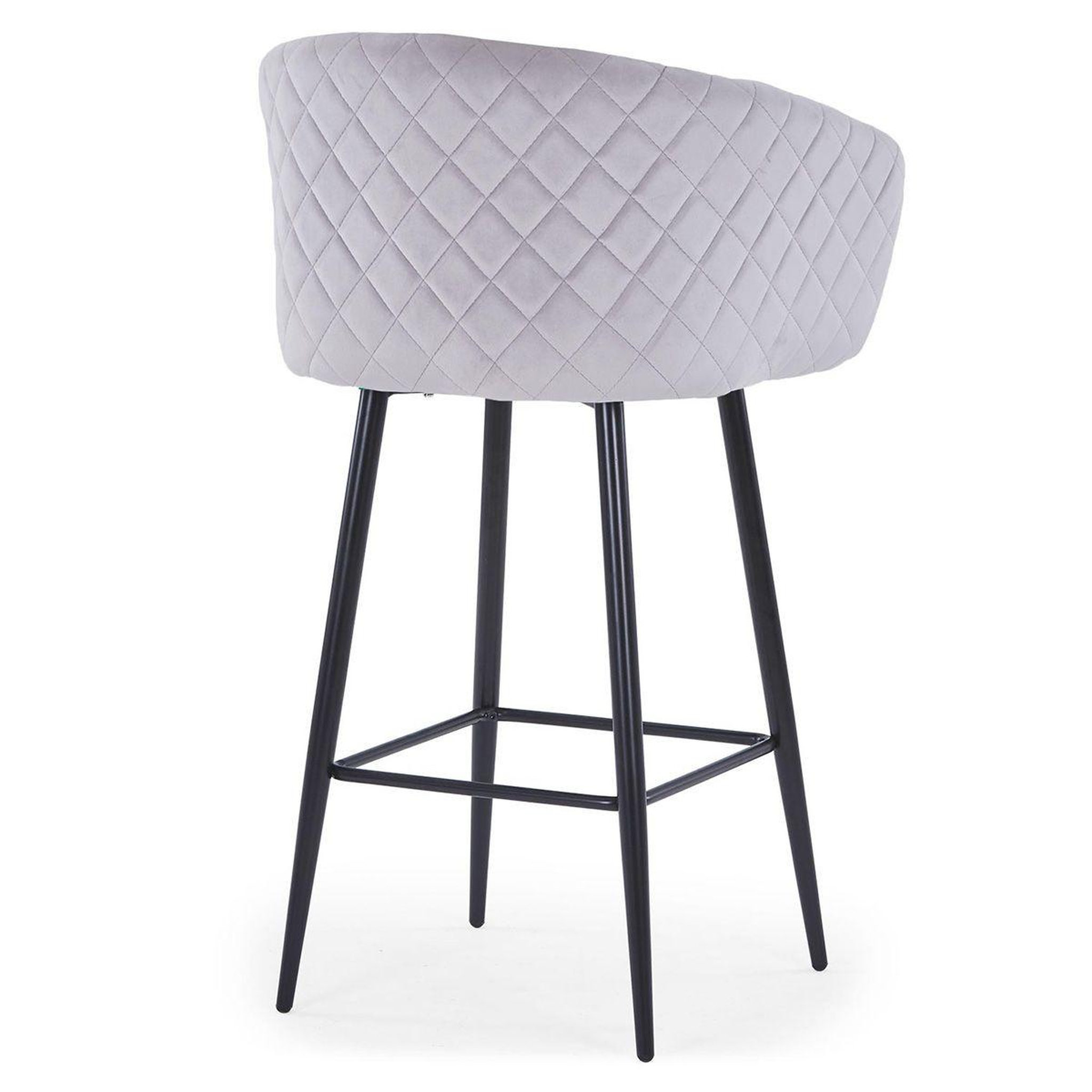 Voir la diapositive 4 : Paris Prix Chaise de bar en velours  kandi  106cm argent