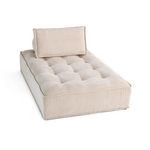 LISA DESIGN Marisol - module d'assise méridienne - velours texturé. Coloris disponibles : Beige, Vert, Orange, Bleu, Gris, Jaune