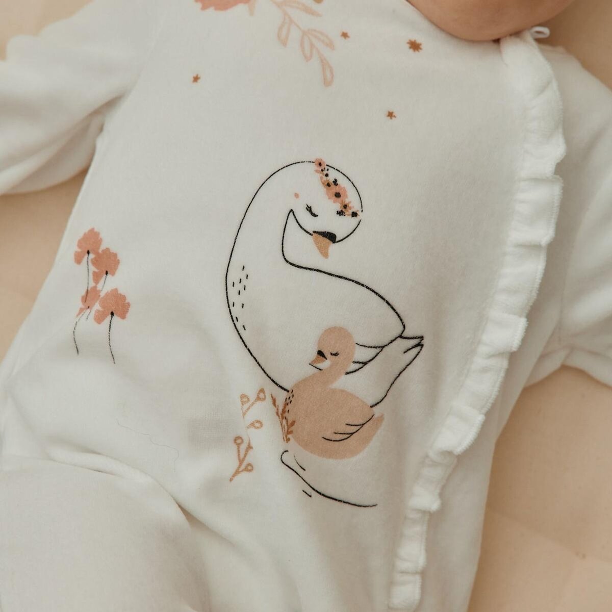 Petit Béguin Lot de 2 pyjamas bébé en velours ouverture zippée Perle
