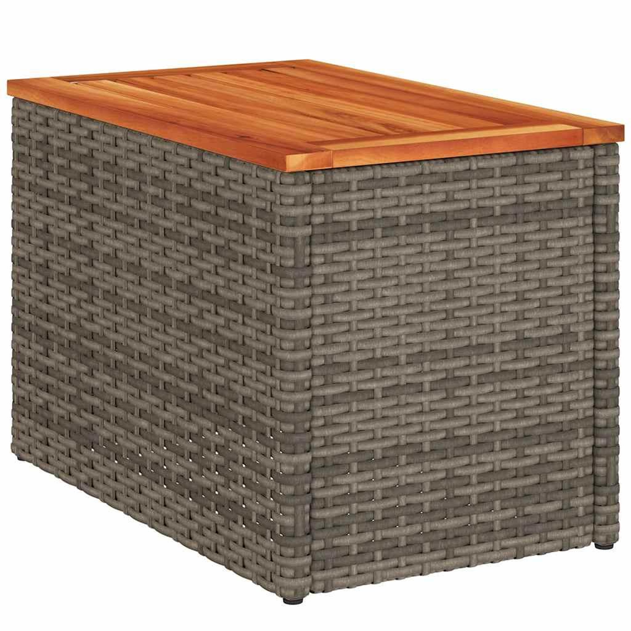 Voir la diapositive 5 : VIDAXL Tables d'appoint de jardin 2 pcs gris rotin bois massif