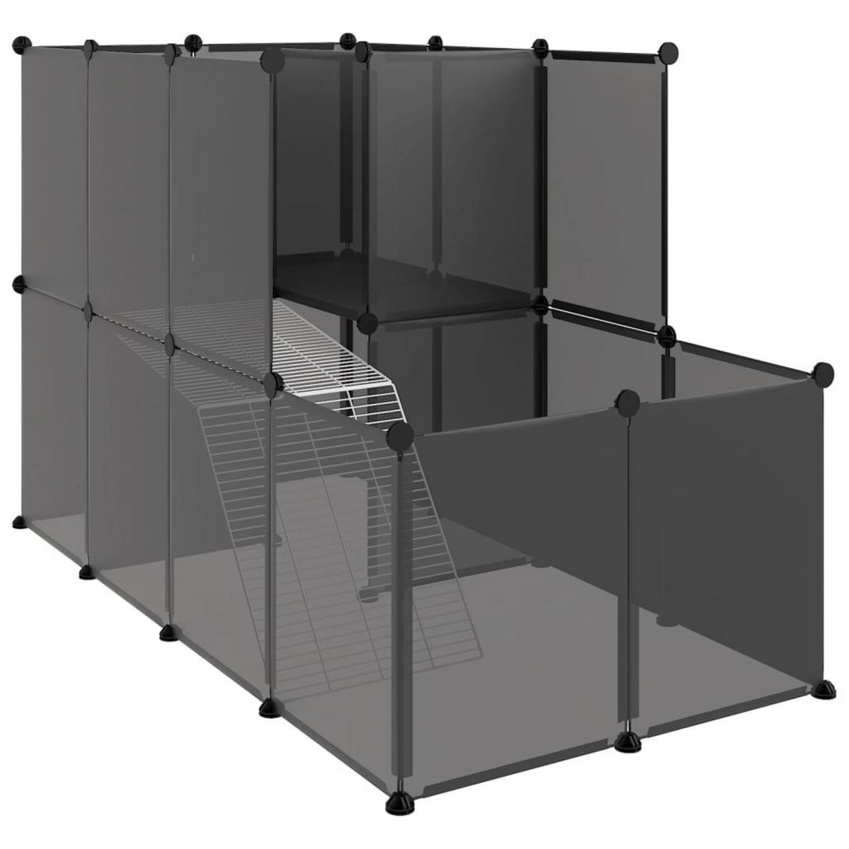 VIDAXL Cage pour petits animaux Noir 142x74x93 cm PP et Acier