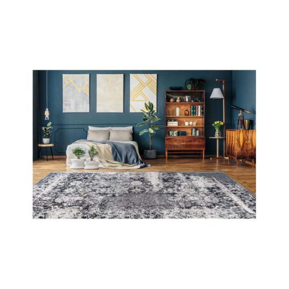 Paris Prix Tapis Tissé Vintage à Poils Plats  Saphira  Gris