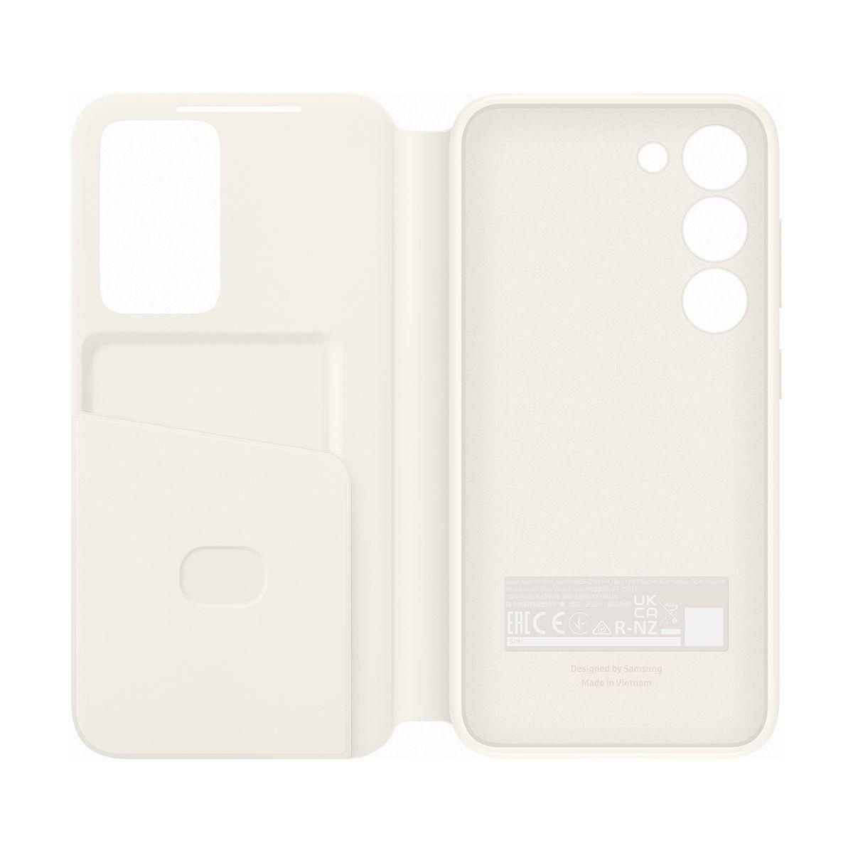 Samsung Etui S23 Smart View porte-carte Creme