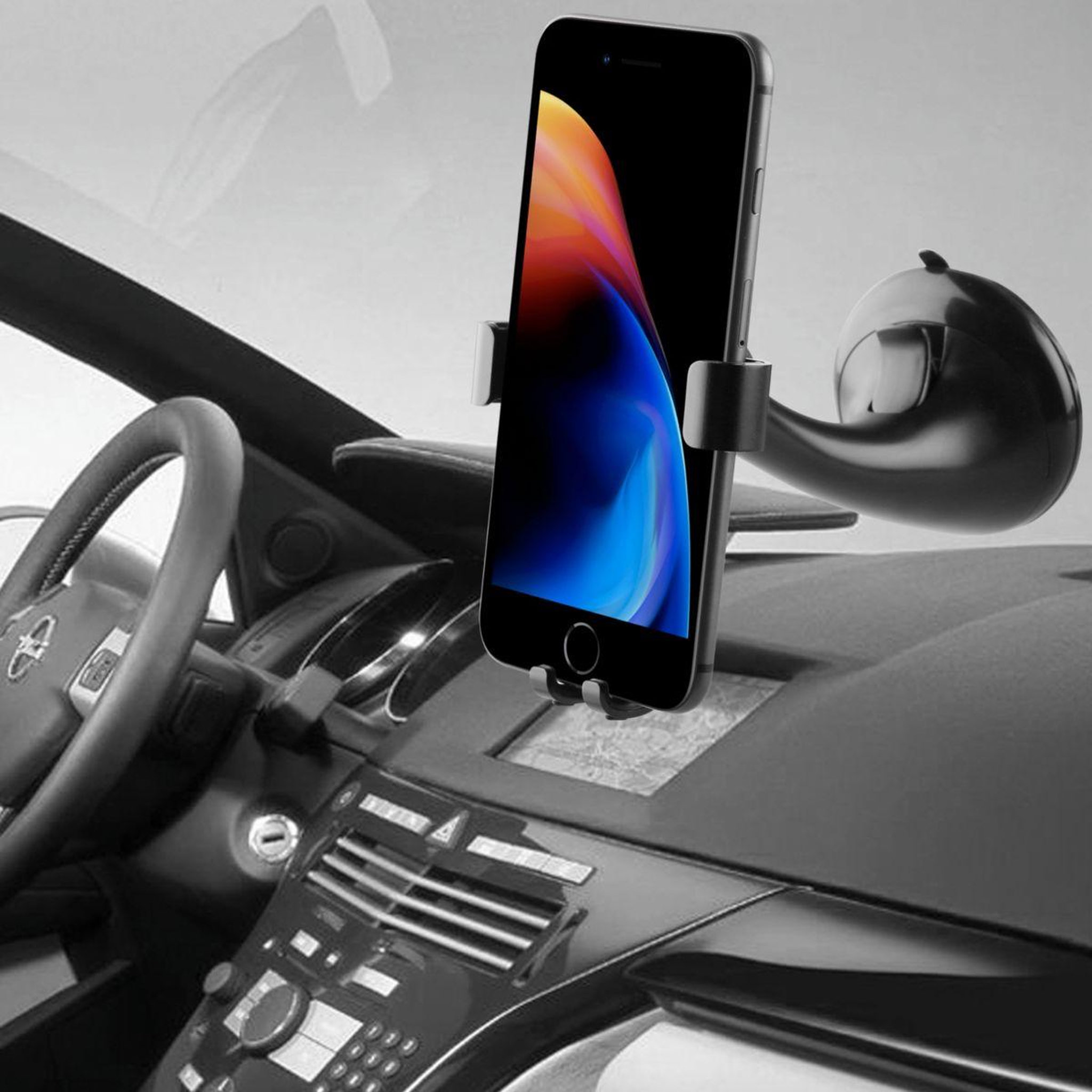 Voir la diapositive 3 : ADEQWAT Support smartphone Voiture pare brise