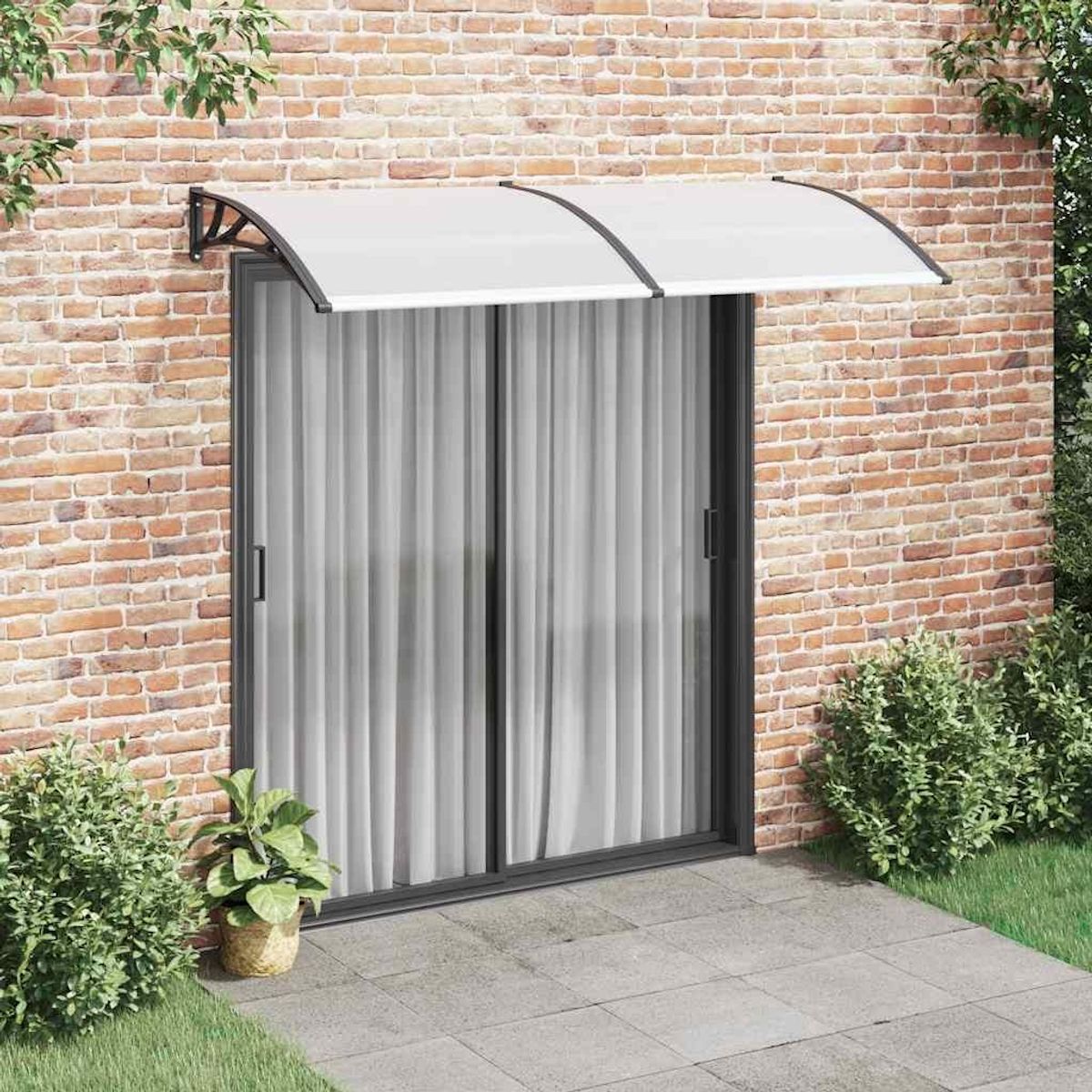 VIDAXL Auvent de porte Noir 200 x 100 cm PC