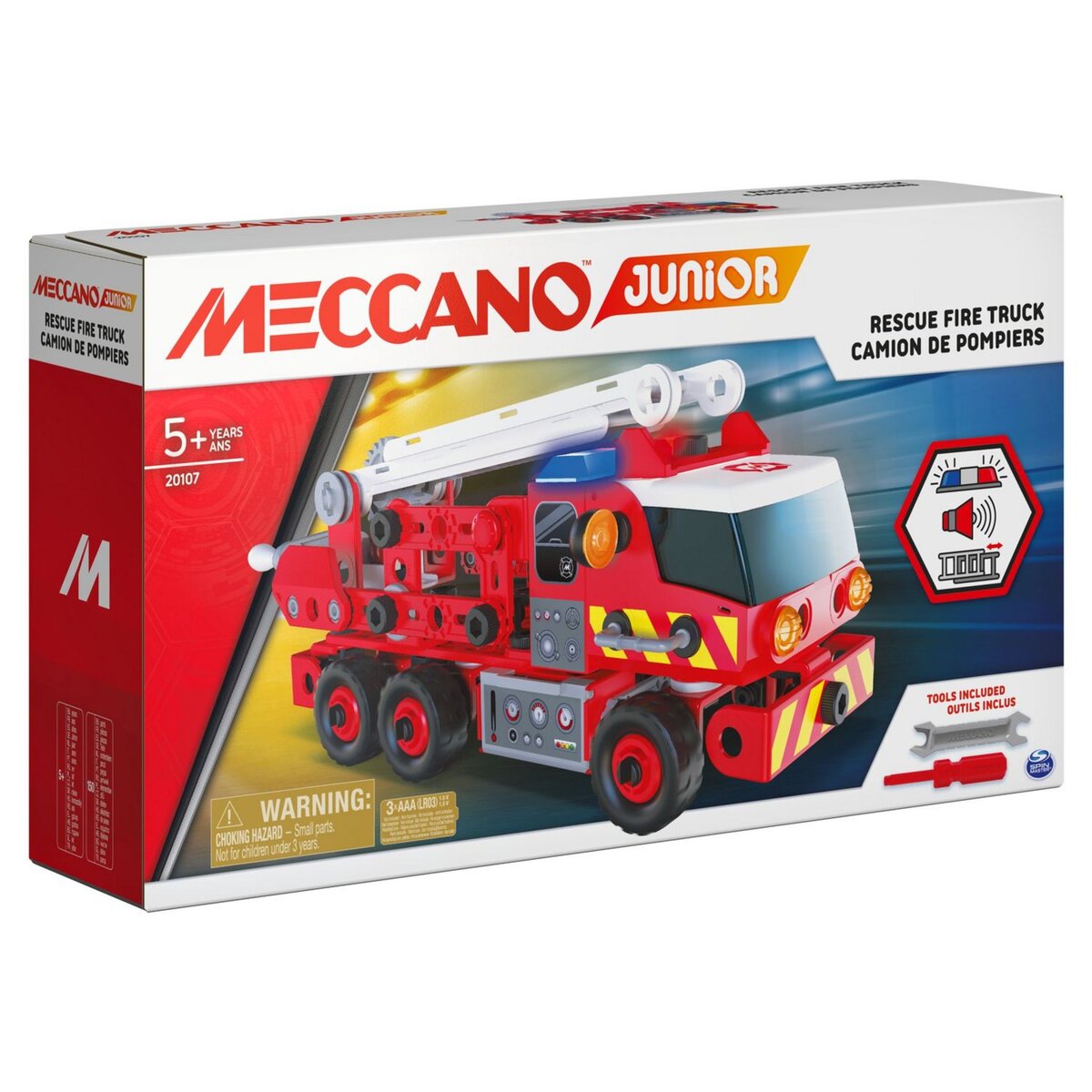 SPIN MASTER Jeu de construction - Camion de pompiers - Meccano Junior