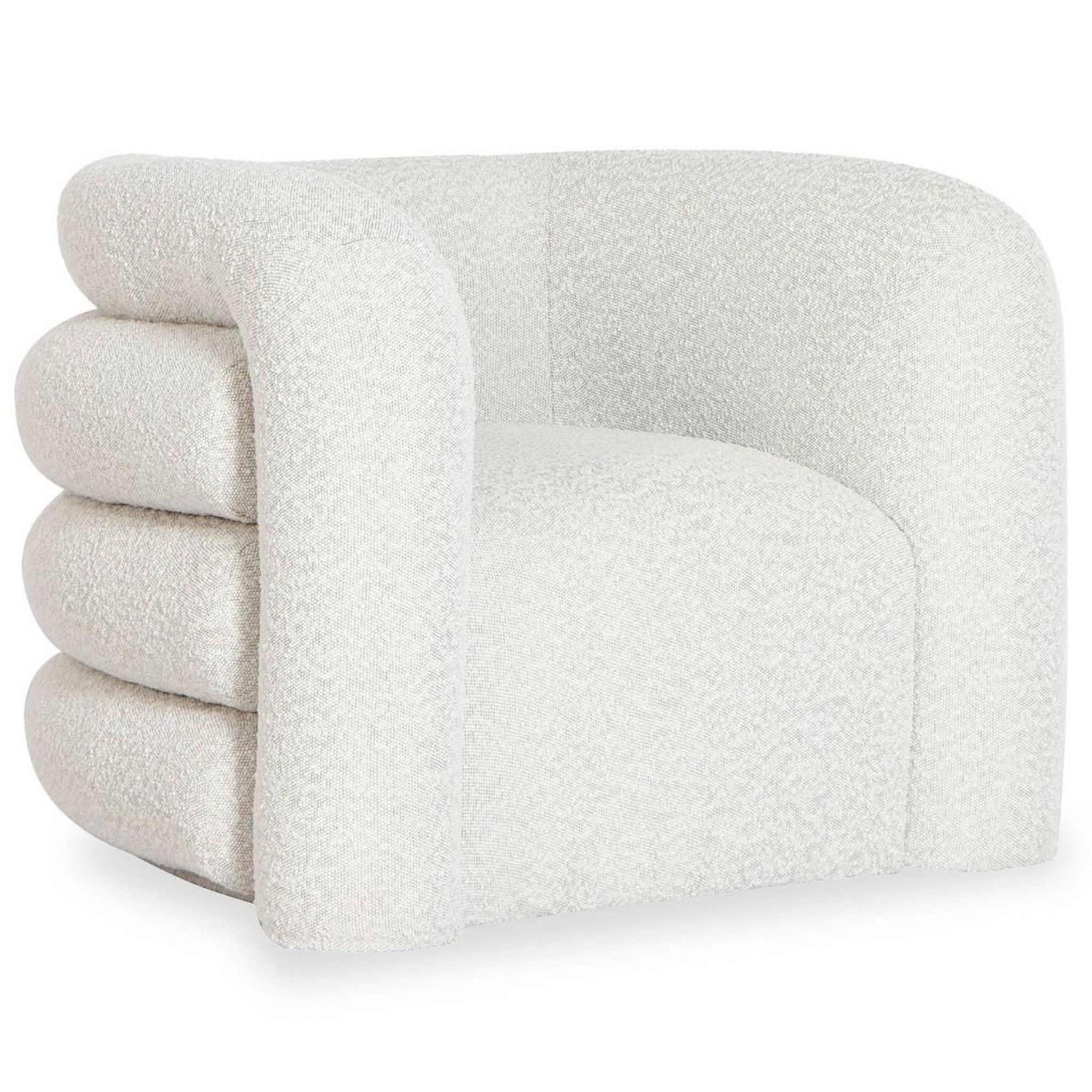 Voir la diapositive 2 : Paris Prix Fauteuil Design Bouclette  Elisa  95cm Crème