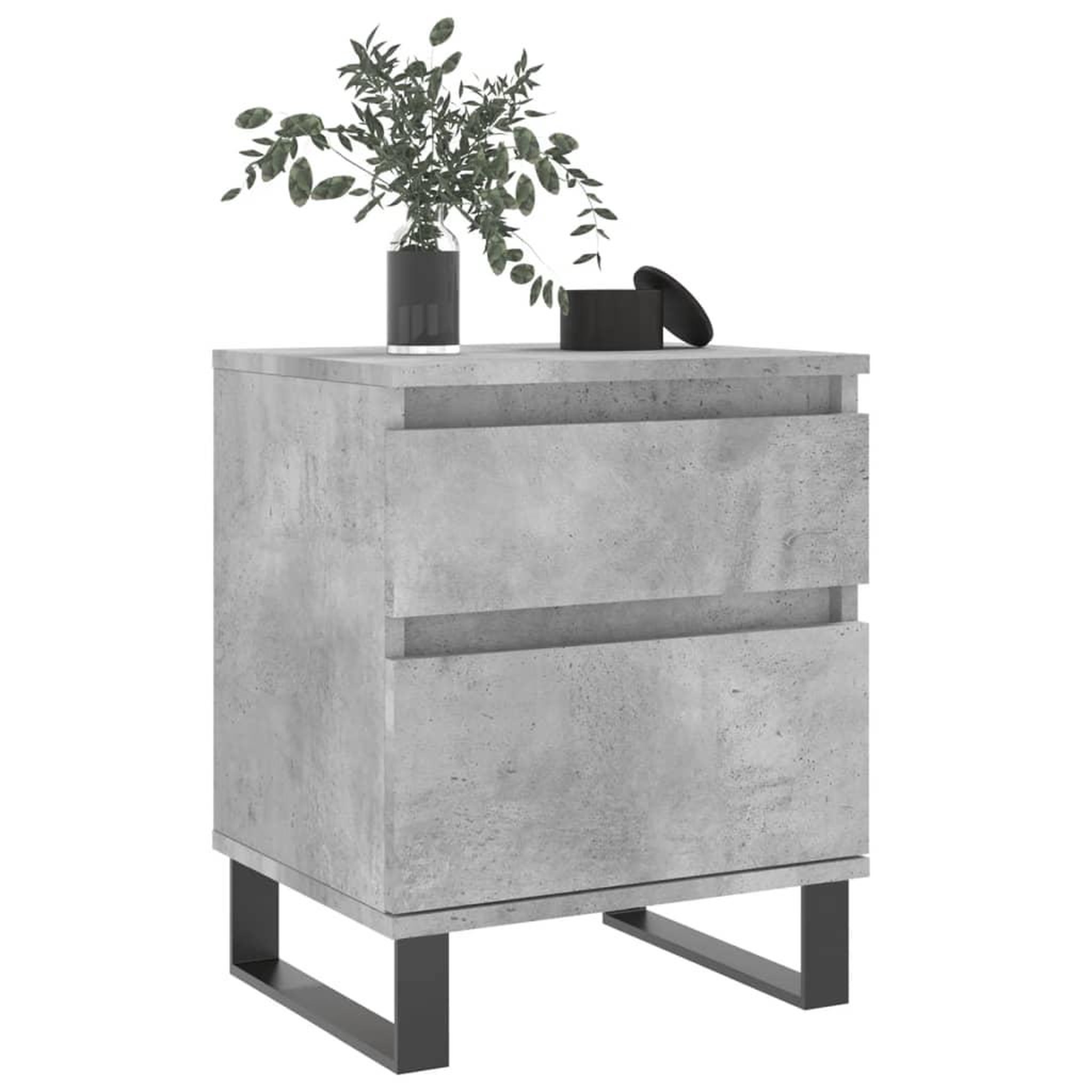 Voir la diapositive 4 : VIDAXL Tables de chevet 2 pcs gris beton 40x35x50 cm bois d'ingenierie