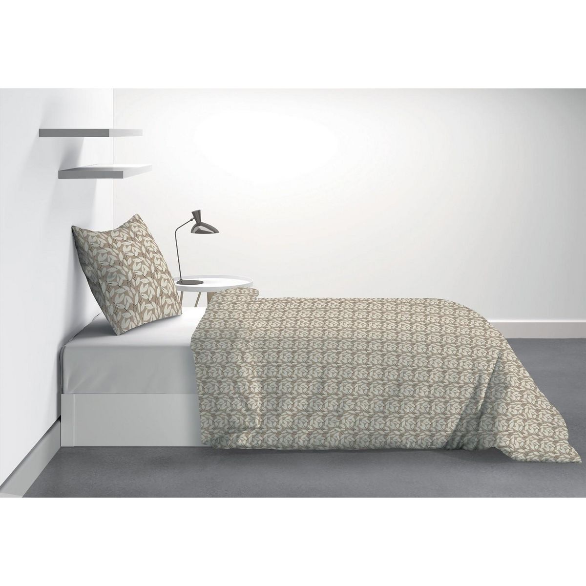 Les Ateliers du Linge Parure housse de couette 100%polyester 60gsm, carmel