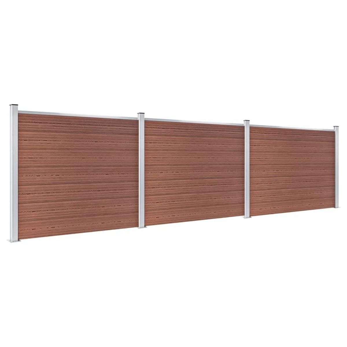 VIDAXL Ensemble de panneau de cloture WPC 526x146 cm Marron