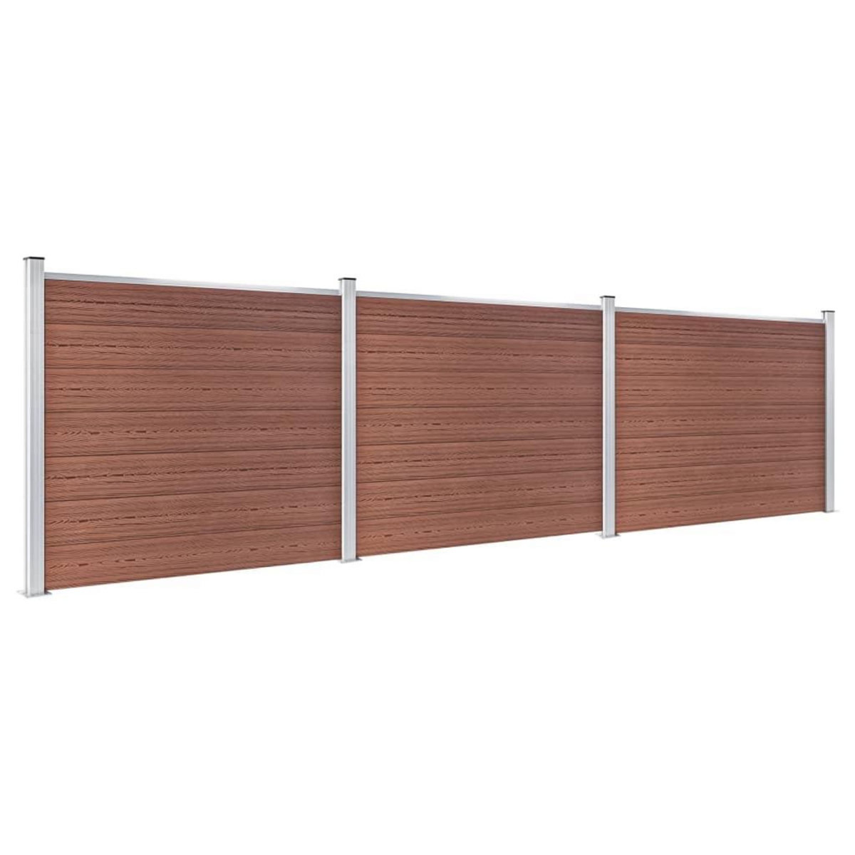 VIDAXL Ensemble de panneau de cloture WPC 526x146 cm Marron