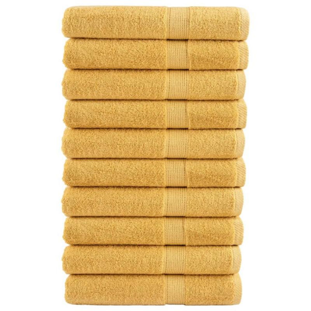 VIDAXL Serviettes de qualité supérieure SOLUND 10 pcs doré 600 g m²