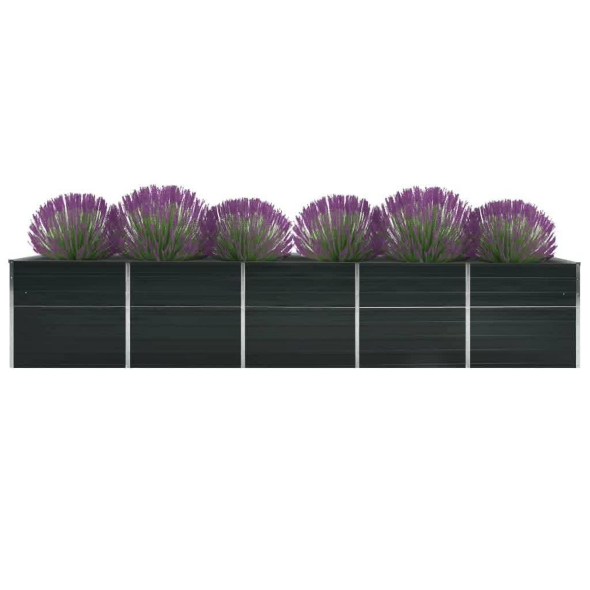 VIDAXL Lit sureleve de jardin Acier galvanise 400x80x45 cm Anthracite