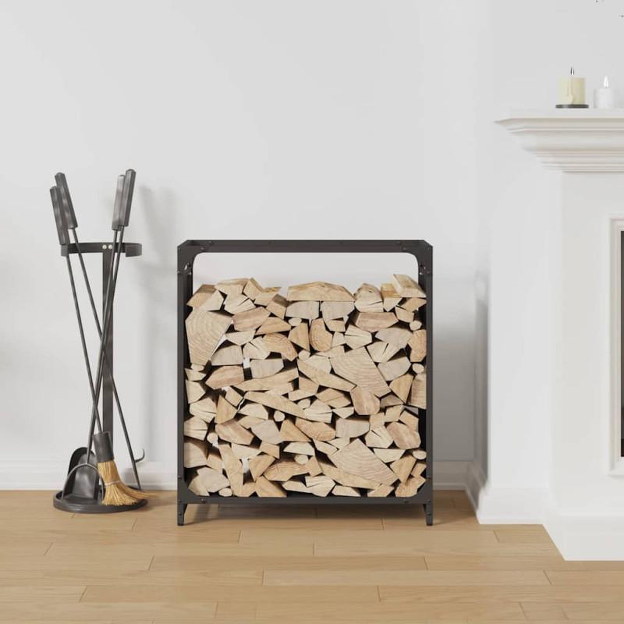 Voir la diapositive 3 : VIDAXL Portant de bois chauffage noir 60x28x65 cm