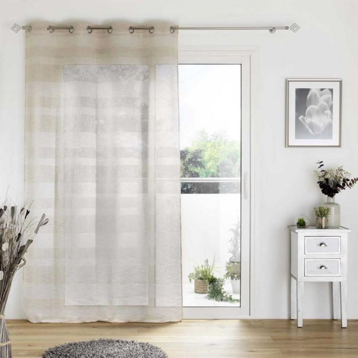 Paris Prix Rideau Voilage à Œillets  Palerma  140x280cm Naturel