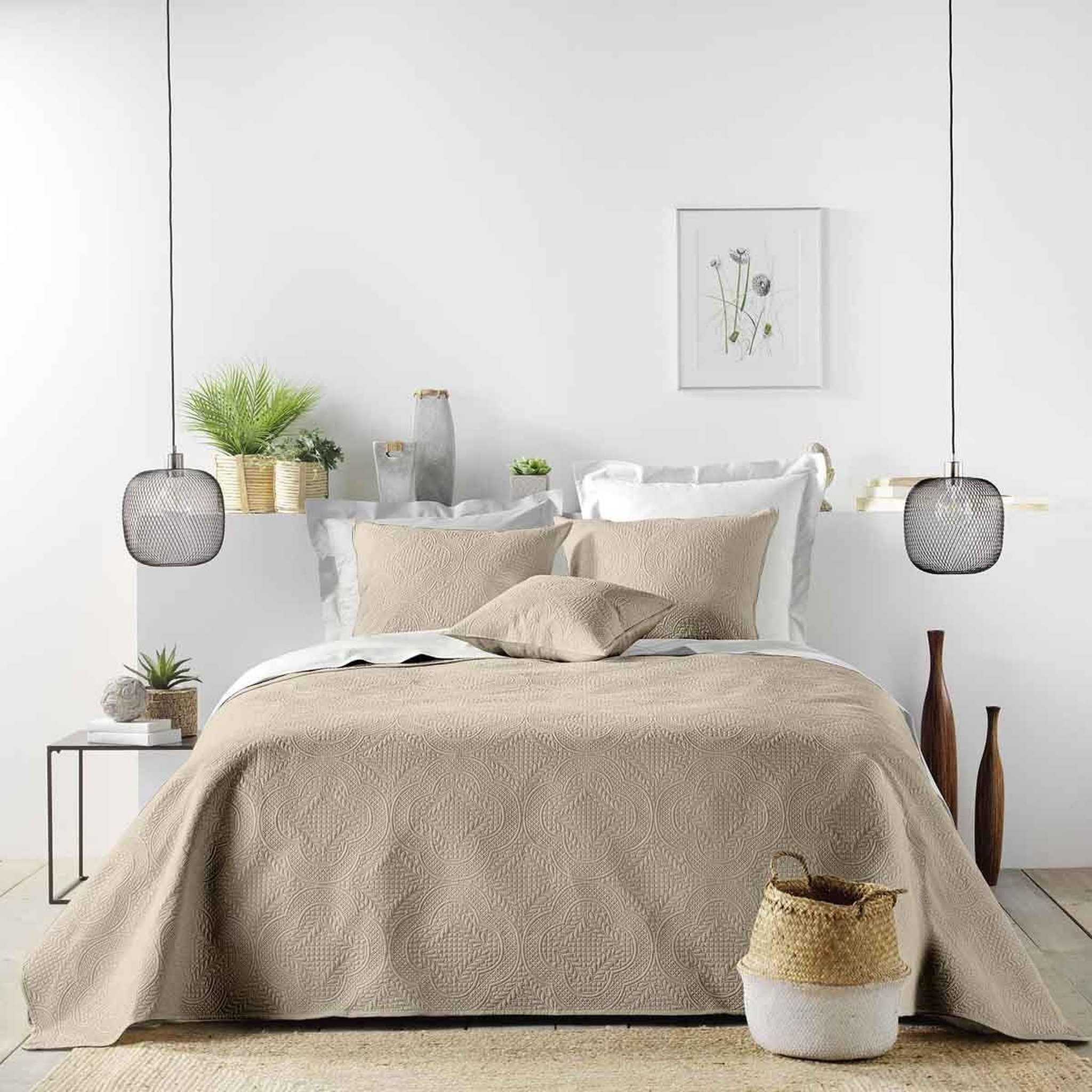 Voir la diapositive 4 : Douceur d'Intérieur Housse de coussin  romane  40x40cm naturel