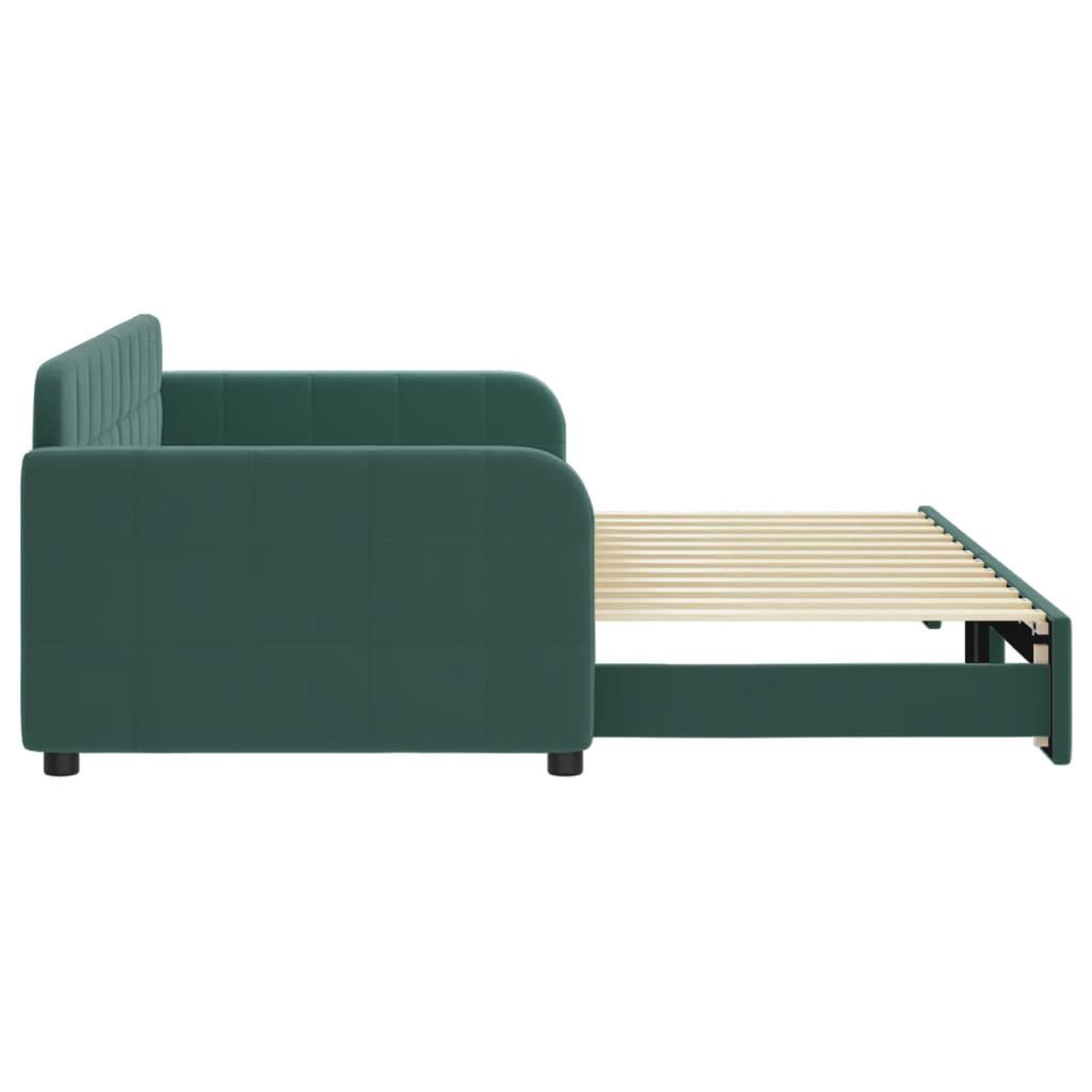 Voir la diapositive 4 : VIDAXL Lit de jour avec gigogne sans matelas vert fonce 90x200 cm