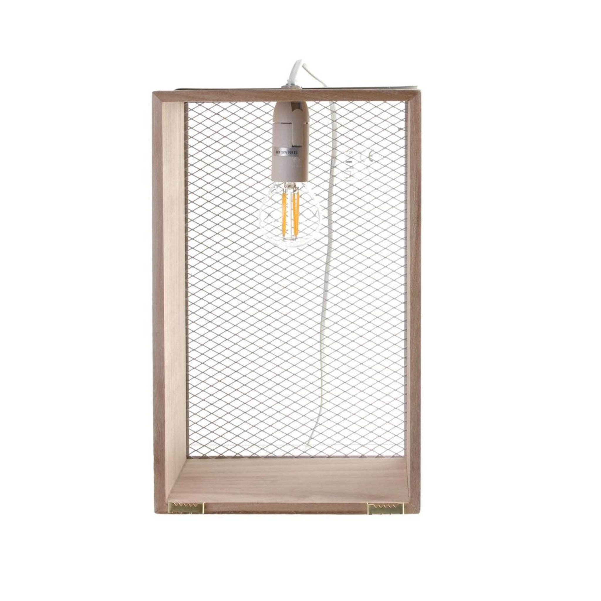 Voir la diapositive 3 : The Home Deco Factory Lampe à poser bois & métal  cadre  29cm blanc & naturel