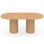 Voir la diapositive 3 : ID MARKET Table à manger extensible ovale JULIETTE  6-10 personnes pieds cylindriques effet lattes 160-200 cm