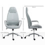 Voir la diapositive 3 : HOMCOM Chaise de bureau manager design hauteur réglable accoudoirs rembourrés métal tissu gris argenté