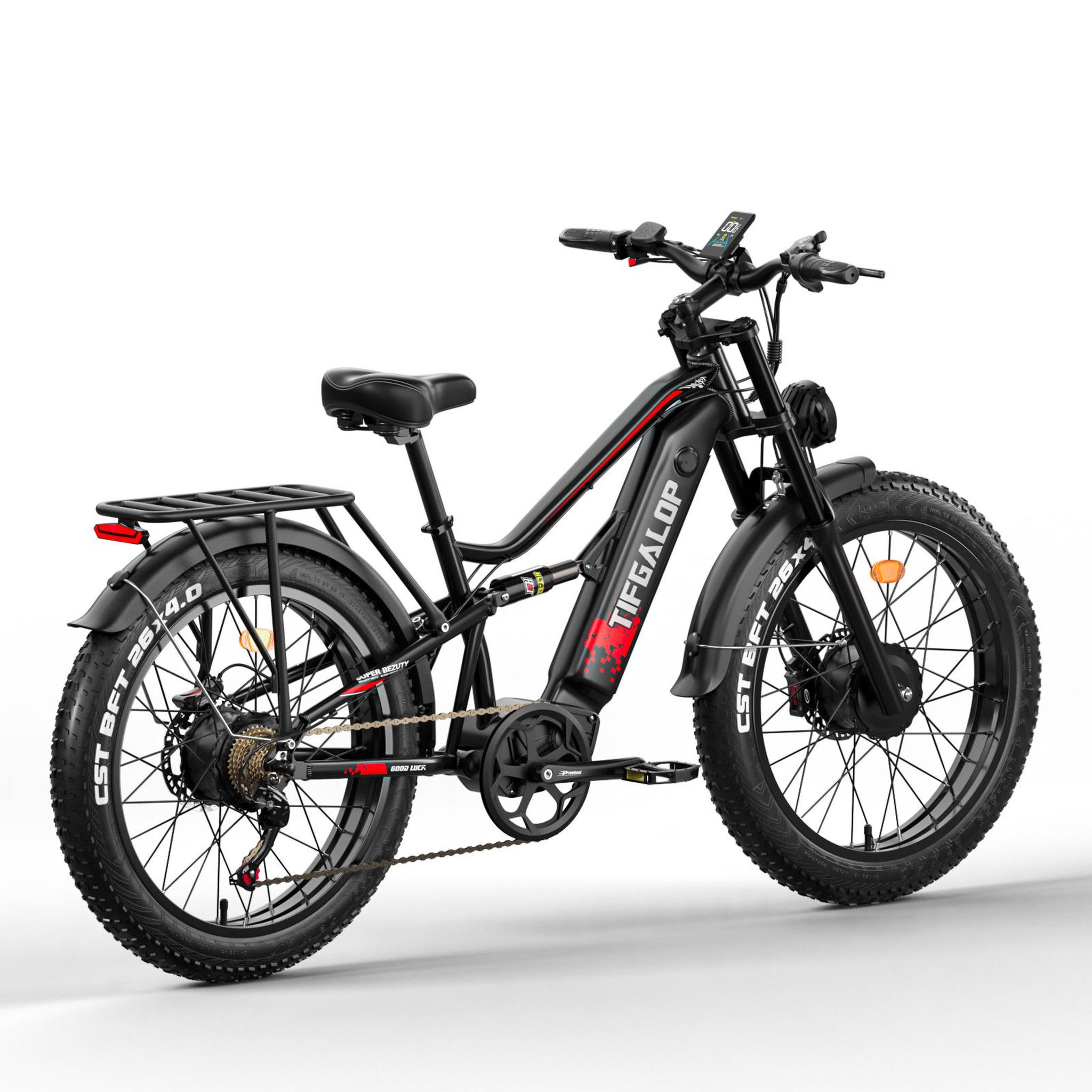 Voir la diapositive 5 : TIFGALOP Vélo électrique Tifgalop ES7Pro, double moteur, batterie 52 V 21 Ah, double suspension
