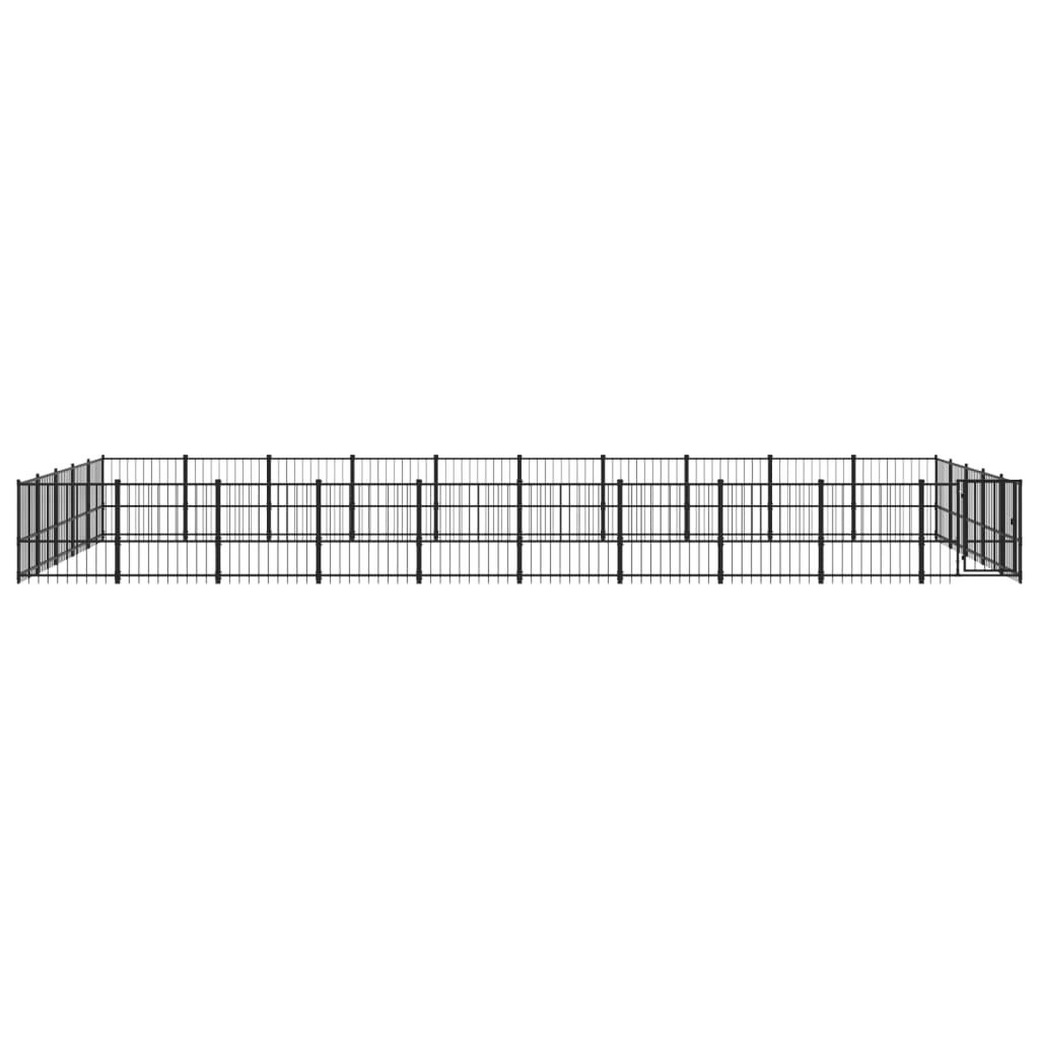 Voir la diapositive 3 : VIDAXL Chenil d'exterieur pour chiens Acier 47,05 m²