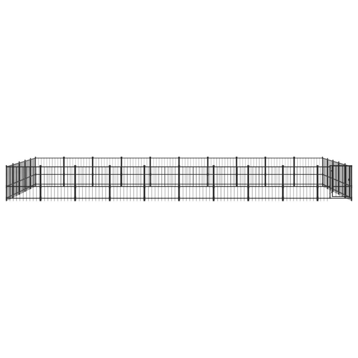 VIDAXL Chenil d'exterieur pour chiens Acier 47,05 m²