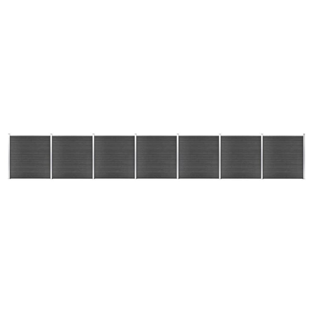 VIDAXL Ensemble de panneau de cloture WPC 1218x186 cm Noir