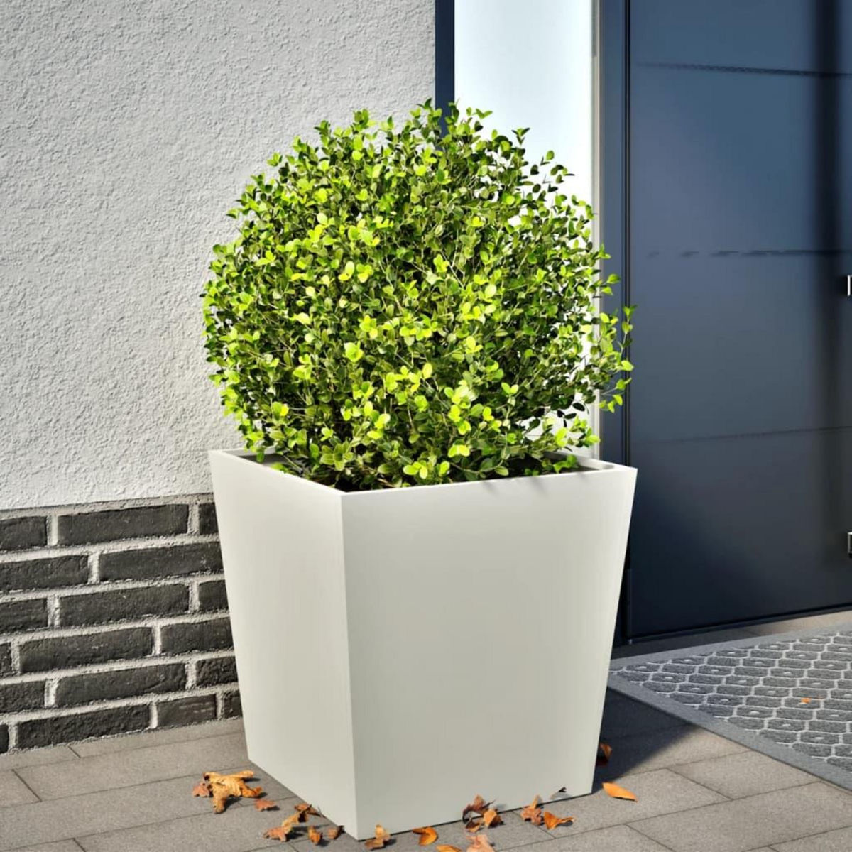 VIDAXL Jardiniere blanc 50x50x50 cm acier
