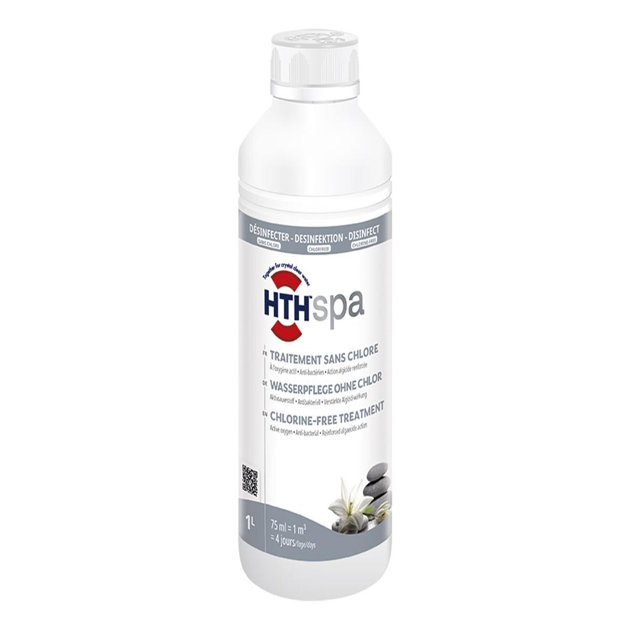 HTH Traitement liquide sans chlore 2 en 1 pour spa 1 L - HTH