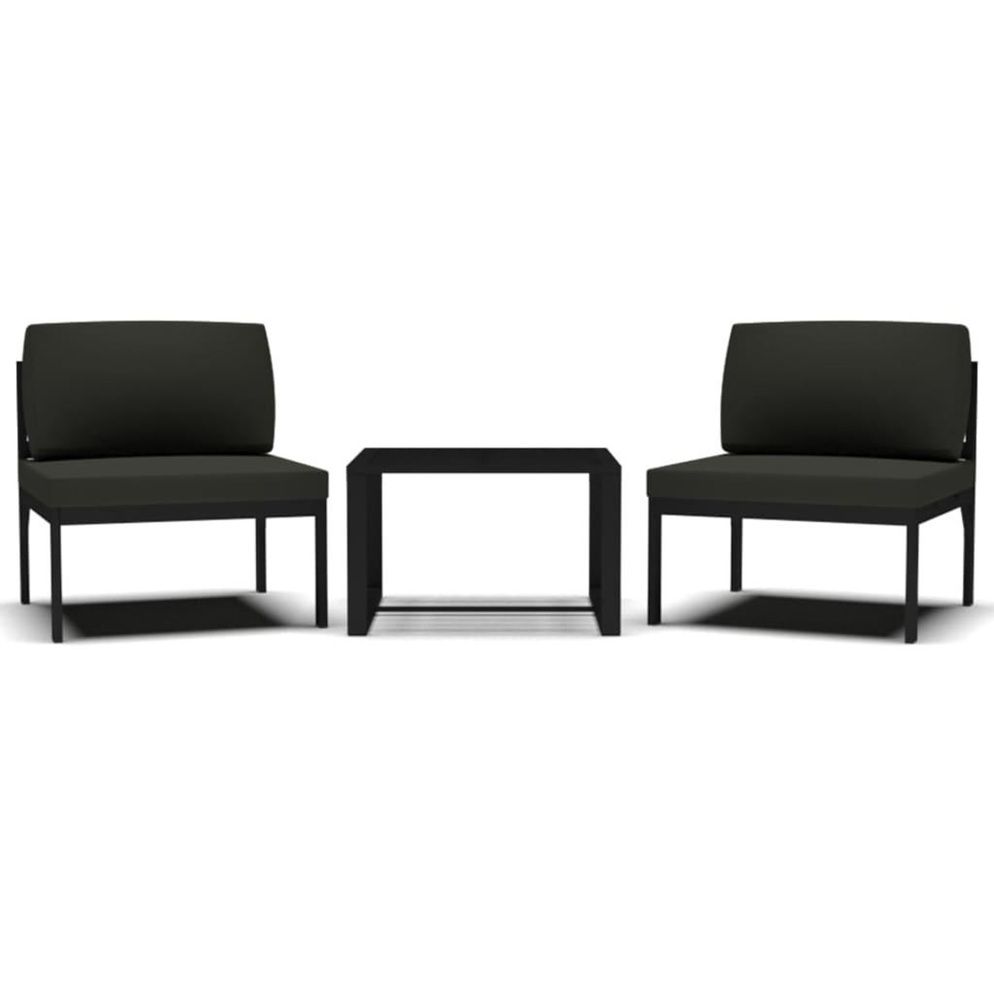 Voir la diapositive 2 : VIDAXL Jeu de canapes de jardin 3 pcs et coussins Aluminium Anthracite