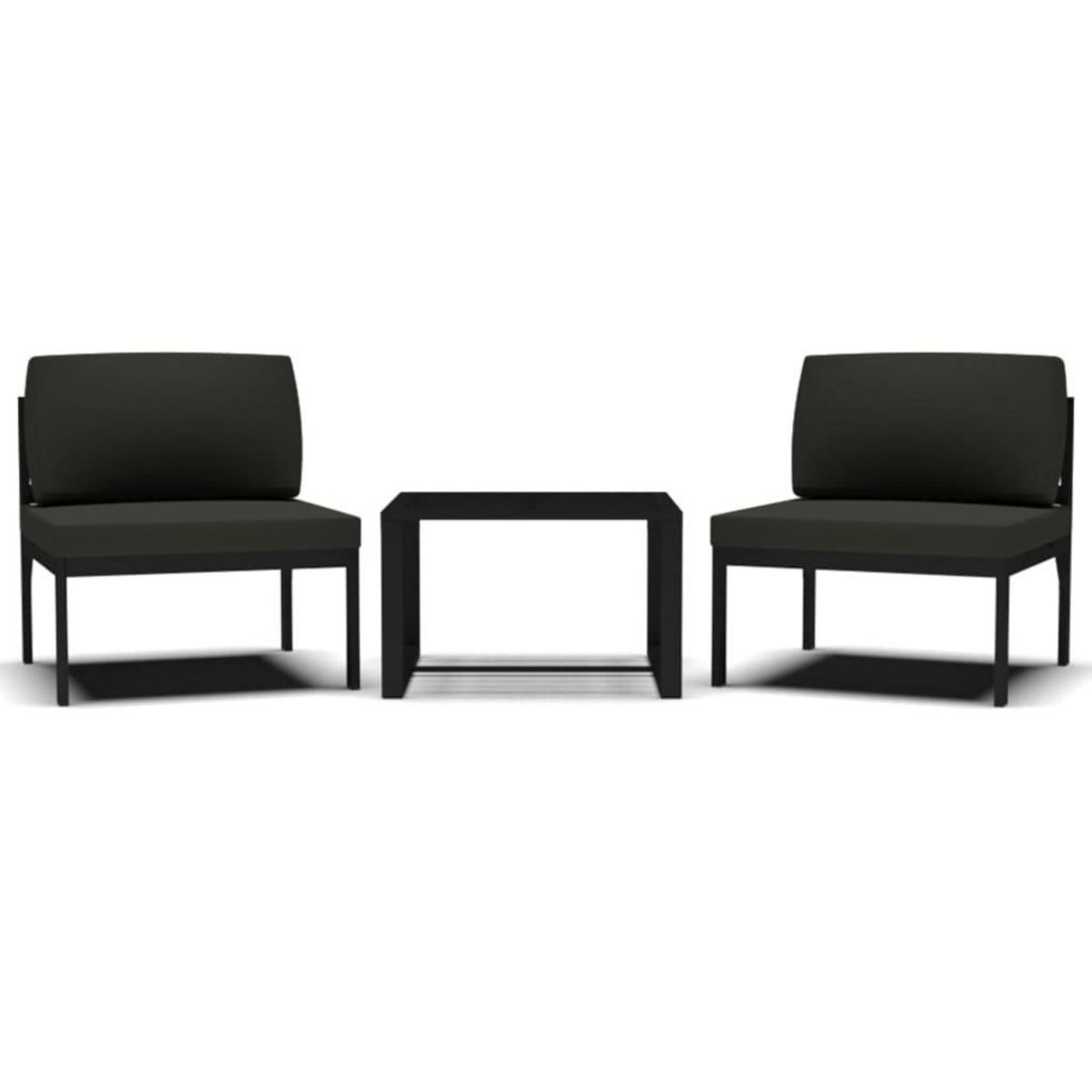 VIDAXL Jeu de canapes de jardin 3 pcs et coussins Aluminium Anthracite