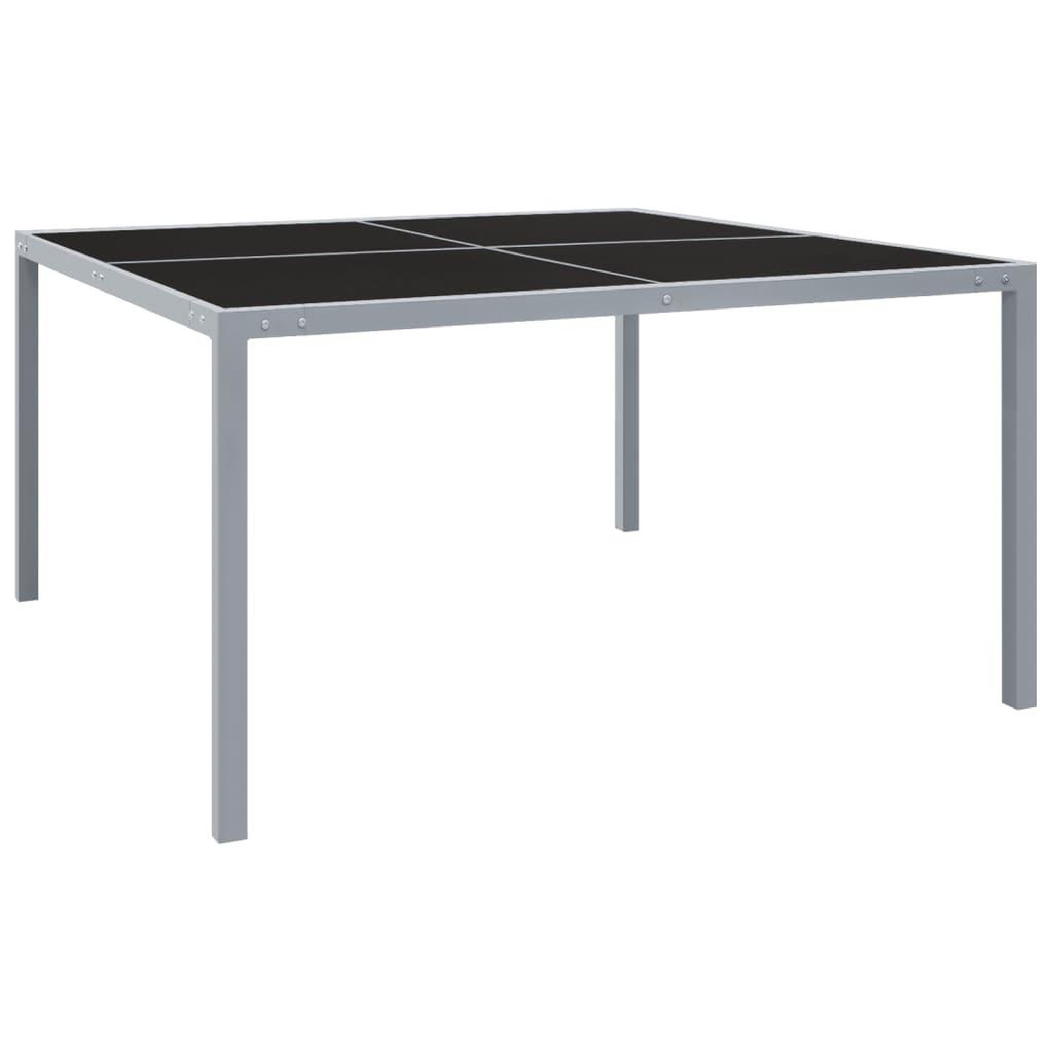 VIDAXL Table de jardin 130x130x72 cm gris acier et verre