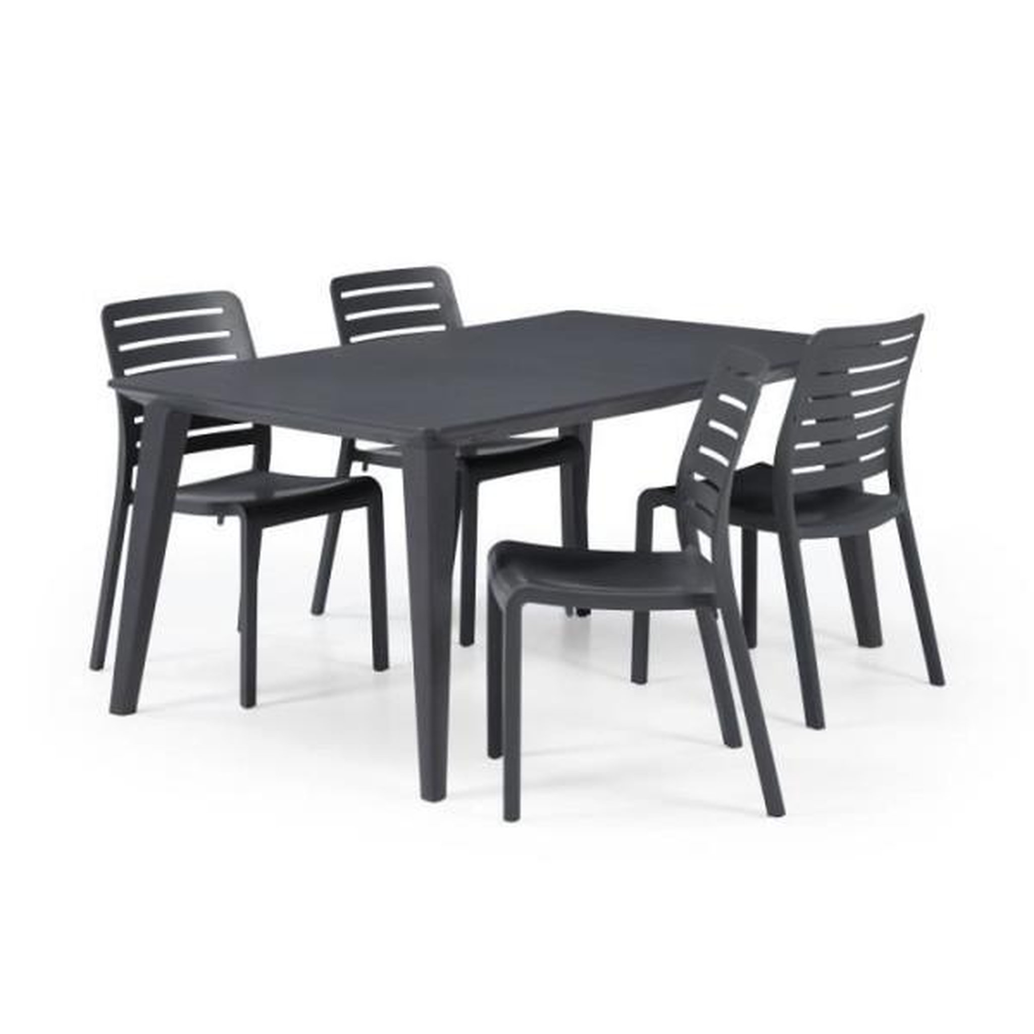 Voir la diapositive 3 : ALLIBERT by KETER Table de jardin - rectangulaire 160cm - gris graphite - en résine - 6 personnes - Lima - Allibert by KETER