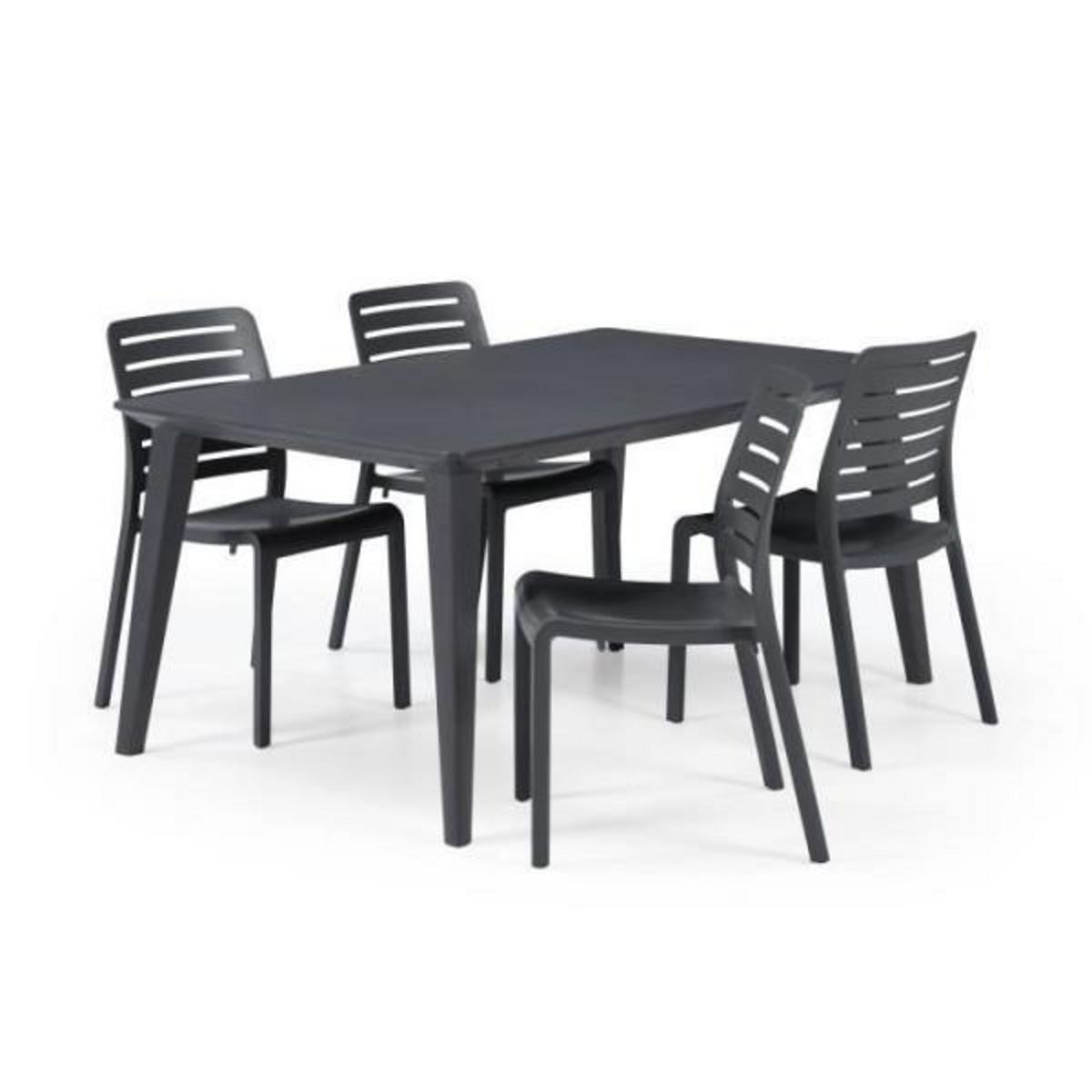 ALLIBERT by KETER Table de jardin - rectangulaire 160cm - gris graphite - en résine - 6 personnes - Lima - Allibert by KETER