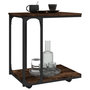 Voir la diapositive 4 : VIDAXL Table d'appoint a roues Chene fume 50x35x55,5 cm