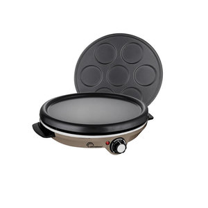 Crêpière électrique 3 En 1 Celtic Chef - Diamètre 33 Cm, 1300W, Thermostat Réglable - Inclut Spatule Et Répartiteur