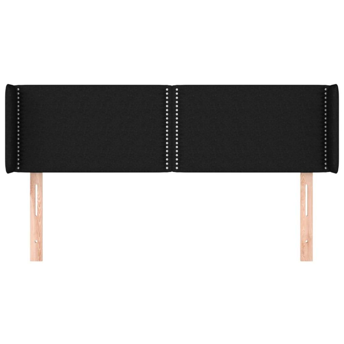 VIDAXL Tete de lit avec oreilles Noir 147x16x78/88 cm Tissu