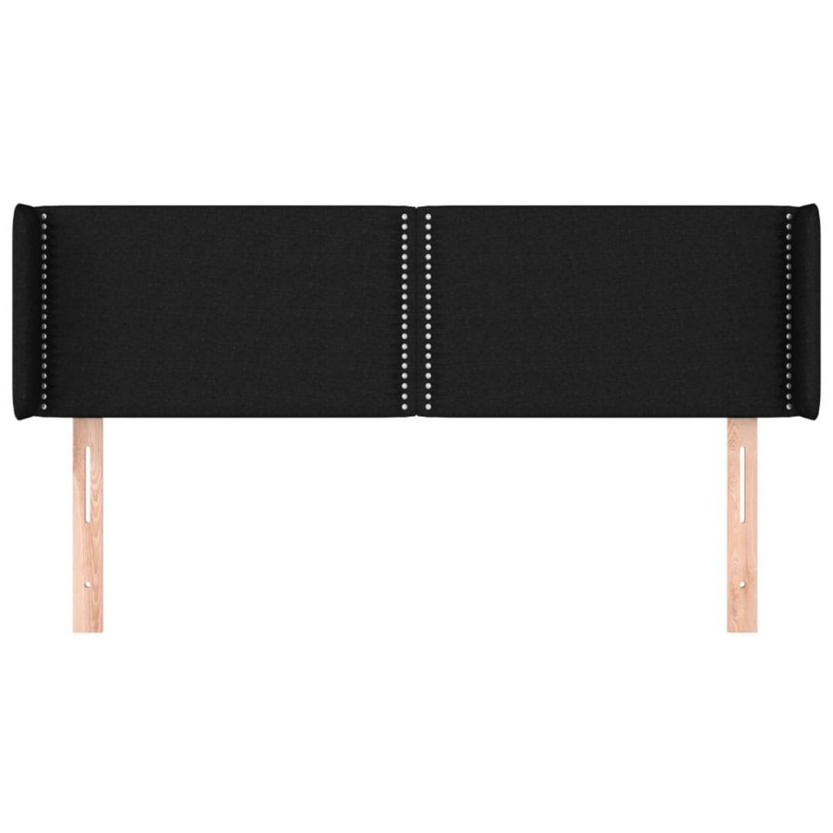 VIDAXL Tete de lit avec oreilles Noir 147x16x78/88 cm Tissu