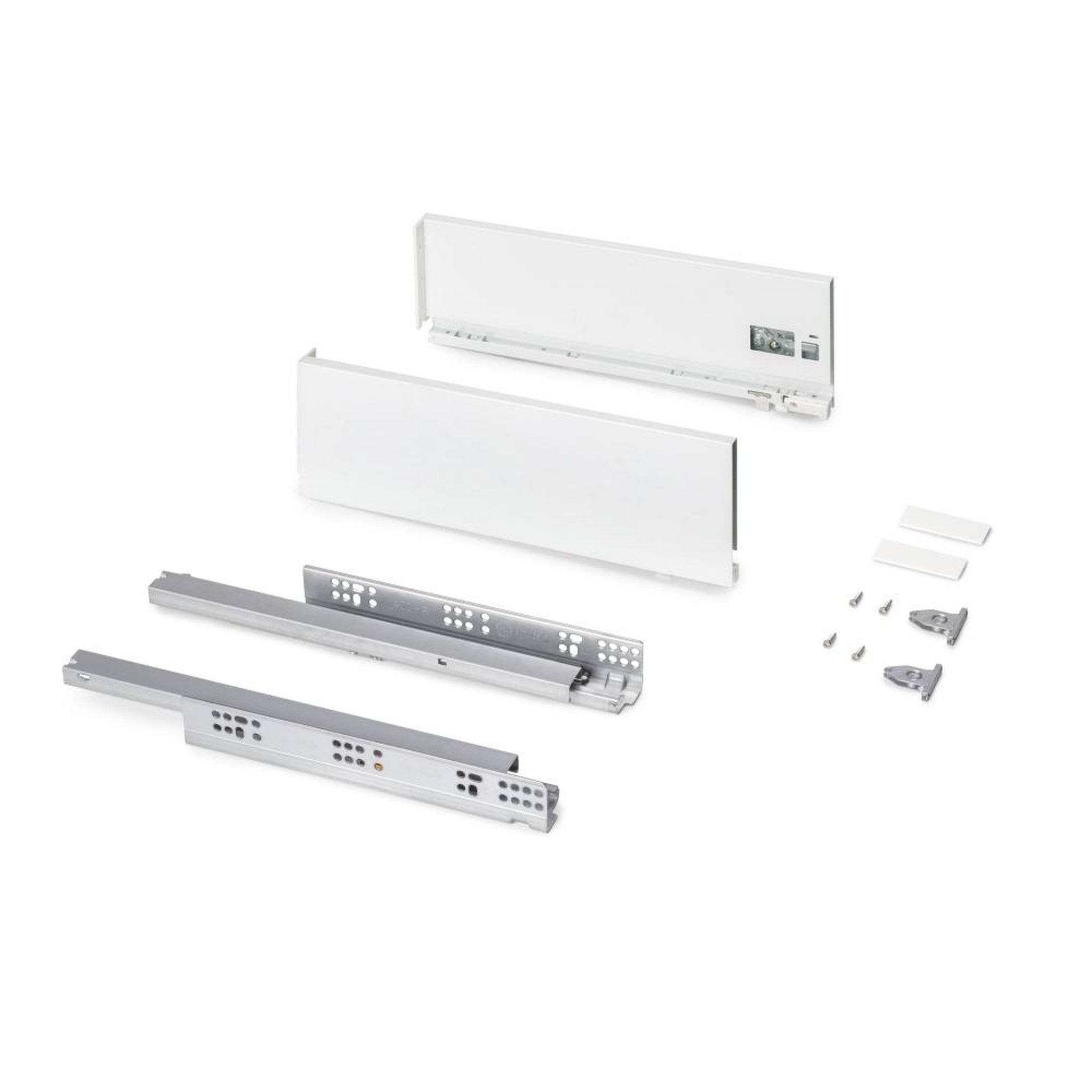 EMUCA SRL Tiroir extérieur Protone 30kg  -  coulisses à sortie totale et fermeture amortie -  hauteur 131mm -  profondeur 400mm -  Acier -  Peint en blanc
