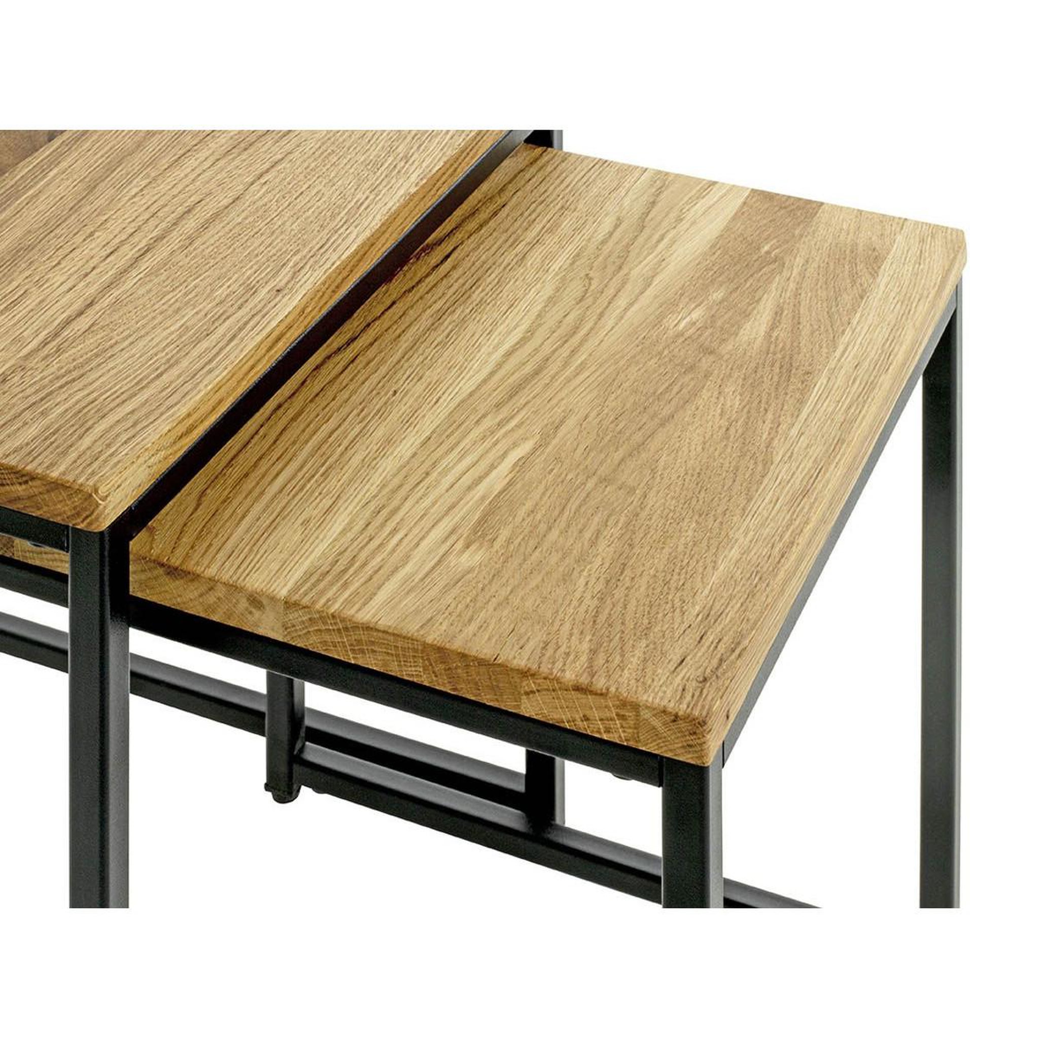Voir la diapositive 4 : Paris Prix Lot de 2 tables gigognes  pika  46cm chêne & noir